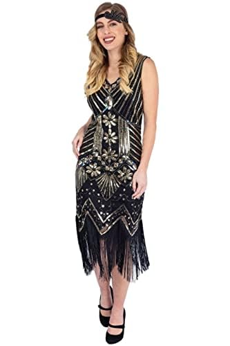 Ro Rox Gloria Flapper Dress - 1920s Vintage Sequin Cocktail Dress for Women | Perfect for Gatsby Party, Speakeasy Events & Themed Costume Parties