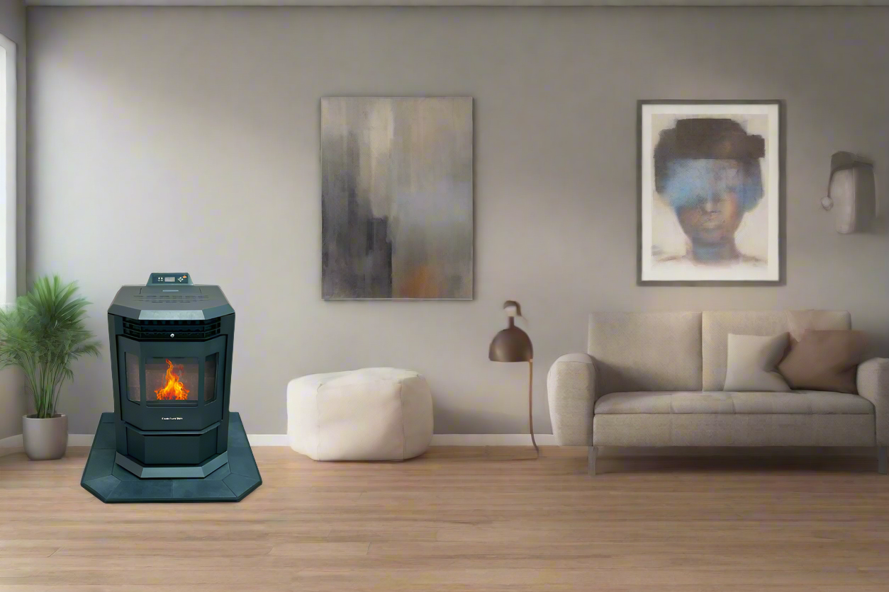 Premium HP22 Burgundy Pellet Stove with 36