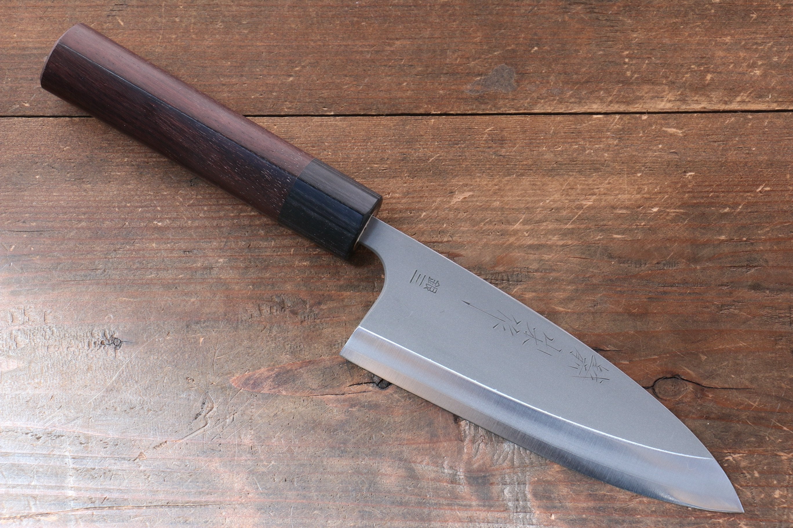 Nao Yamamoto Silver Steel No.3 Nashiji Deba 150mm Japanese Chef Knife with Shitan Handle - Perfect for Sushi, Fish Filleting & Precision Kitchen Tasks