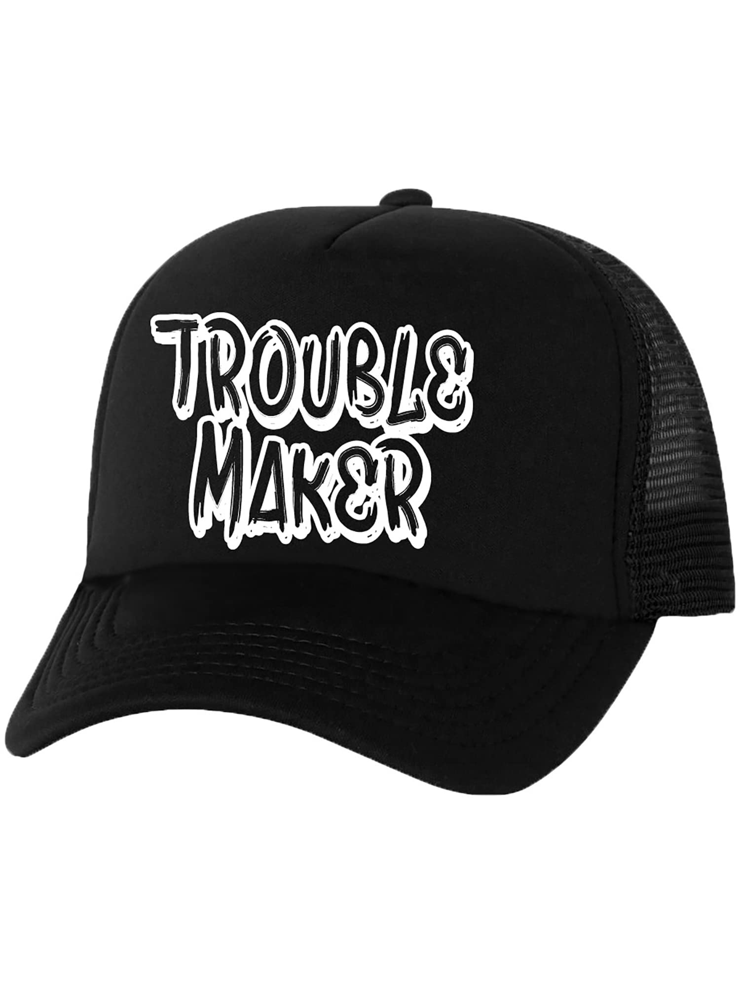 ZeroGravitee Trouble Maker Truckers Mesh Snapback Hat - Adjustable & Breathable for Men & Women - Perfect for Outdoor, Sports & Casual Wear