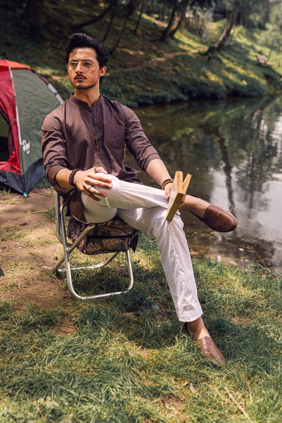 Stylish Blended Brown Kurta for Men & Women | Comfortable Cotton Ethnic Wear | Perfect for Festivals, Weddings & Casual Outings