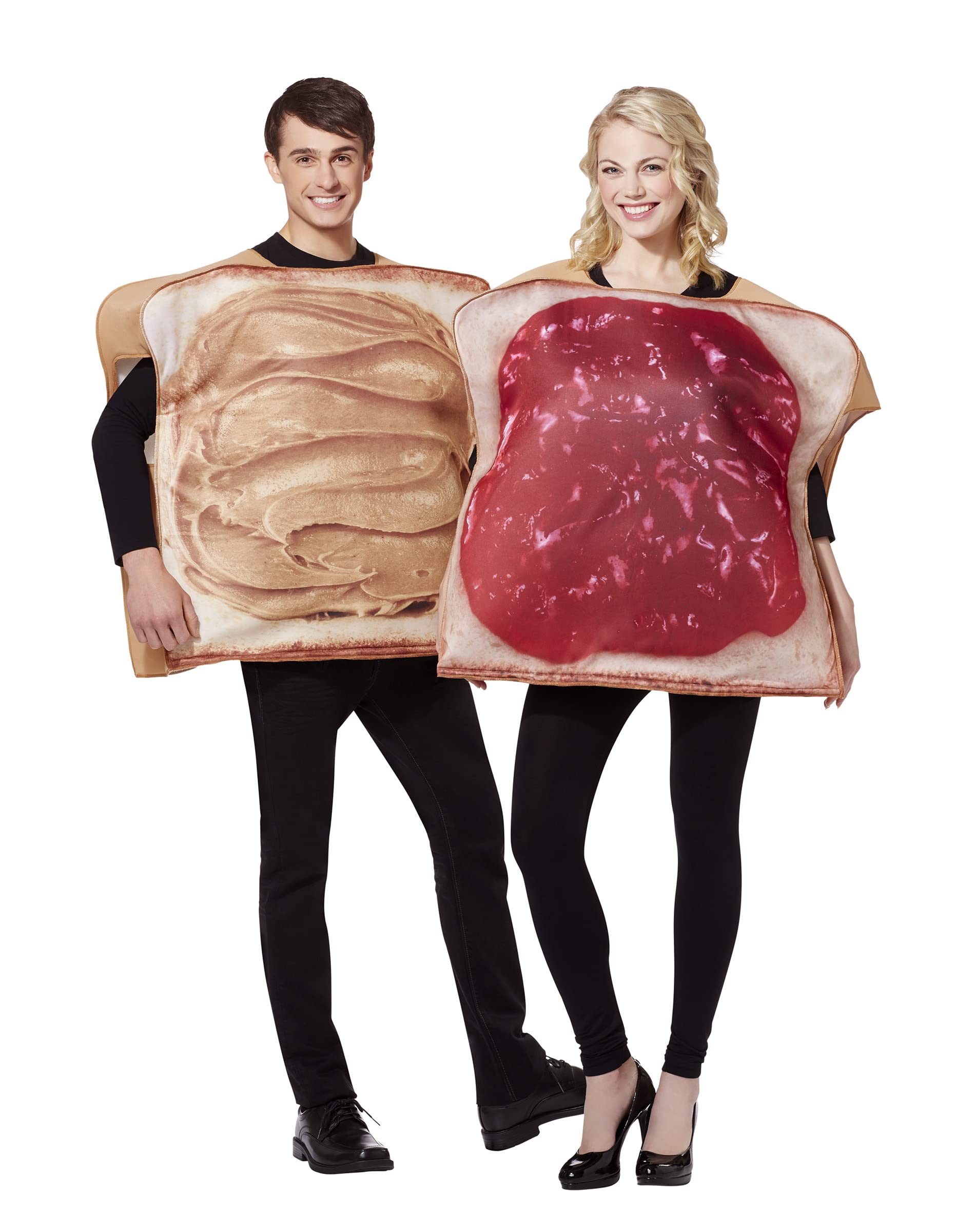 Spirit Halloween Adult Peanut Butter and Jelly Couples Costume - Funny Matching Halloween Outfits for Couples | Easy One-Piece Costume for Parties & Trick or Treating