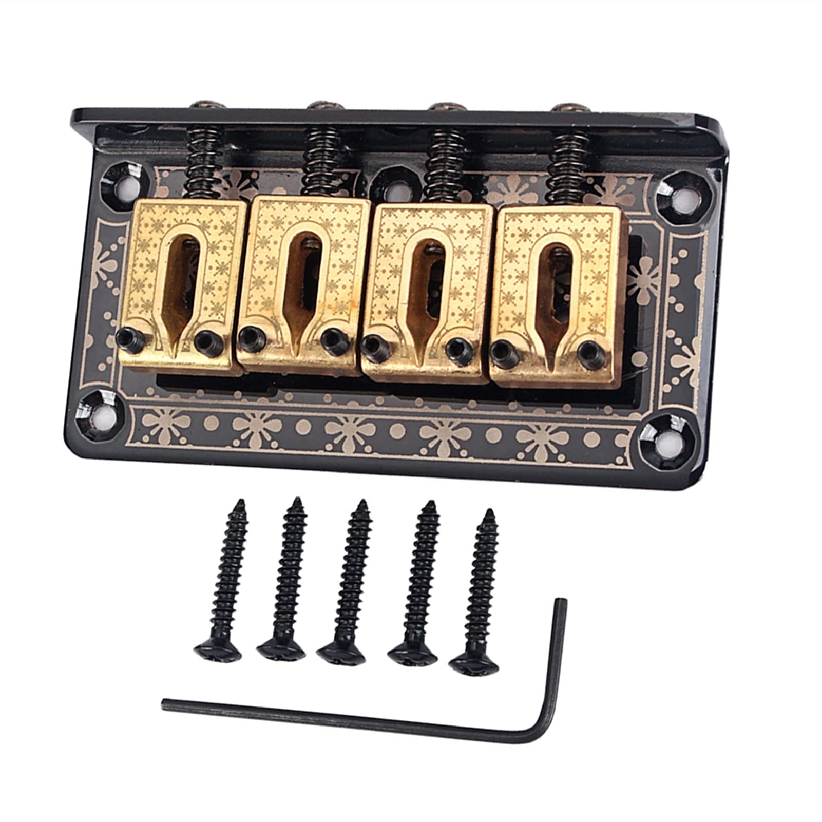 4-String Guitar Saddle Bridge System Set for Cigar Box Guitar, Bass Guitar & Ukulele - Adjustable String Spacing Accessory - Perfect for DIY Instrument Repair & Custom Builds