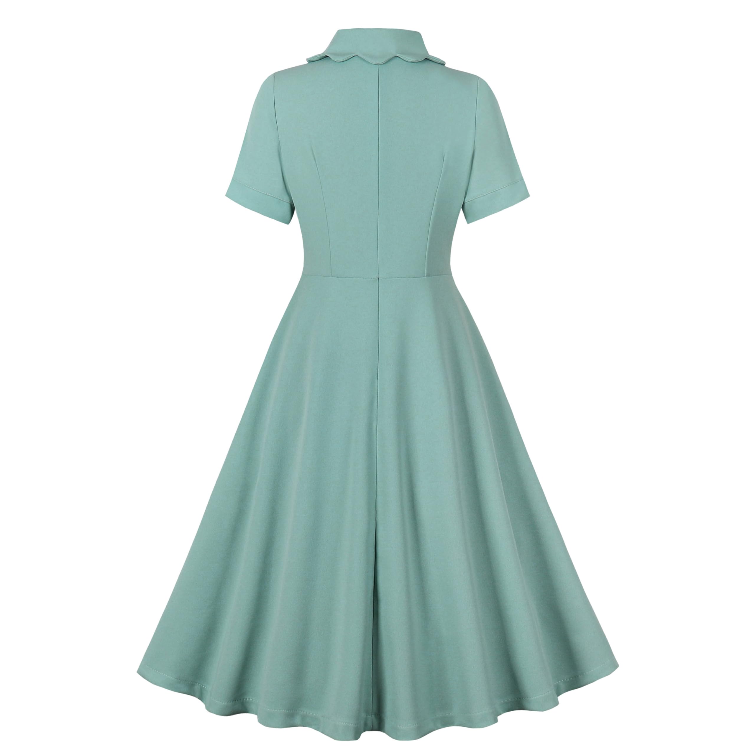 Vintage 1940s Women's Cocktail Dress with Scalloped Collar - Elegant Formal Evening Gown for Parties, Weddings & Retro Events