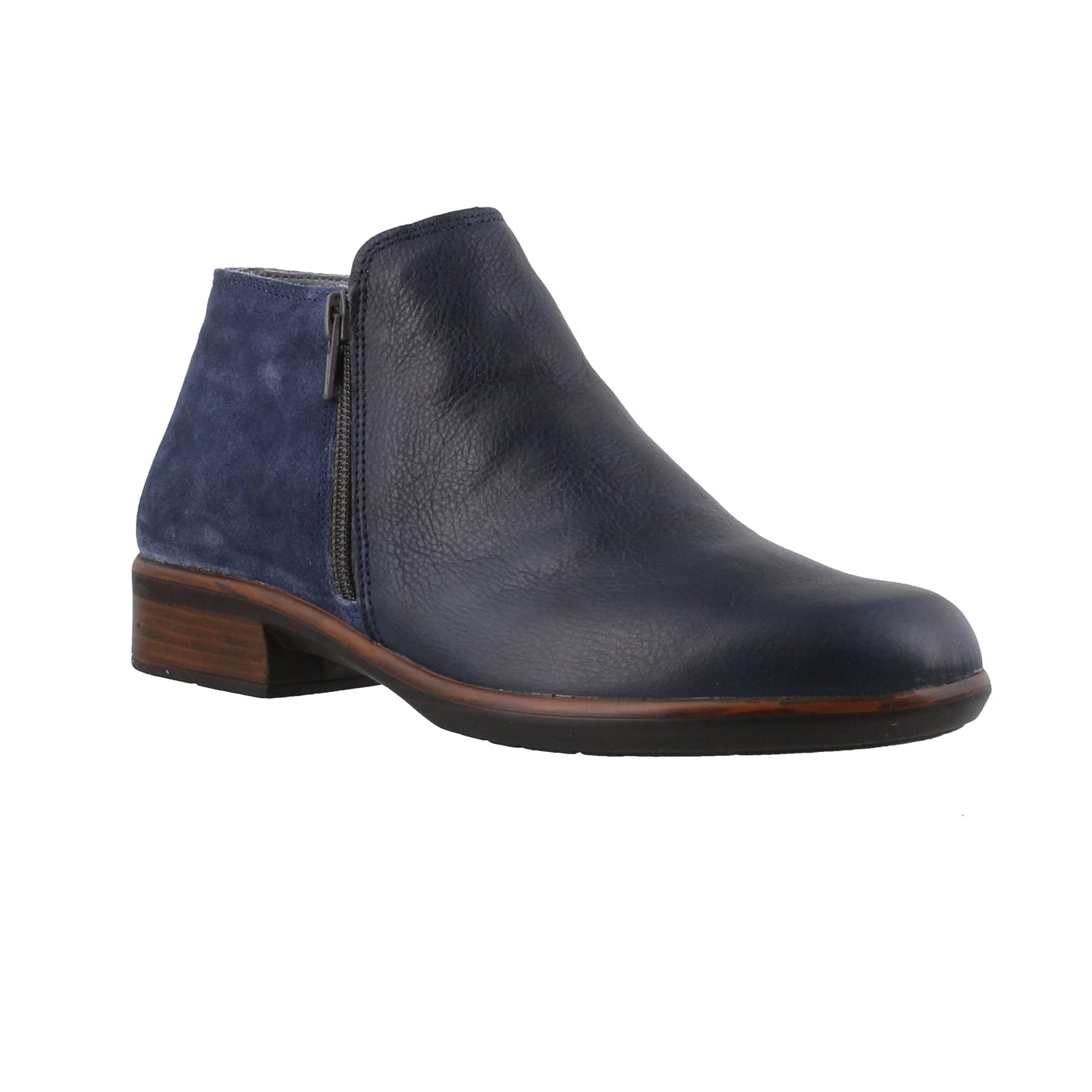 NAOT Women's Helm Ankle Bootie - Cork Footbed & Arch Support - Double Zipper Low Heel Comfort Shoes - Lightweight Travel Boots with Removable Insole | Perfect for Walking, Office Wear & Casual Outfits