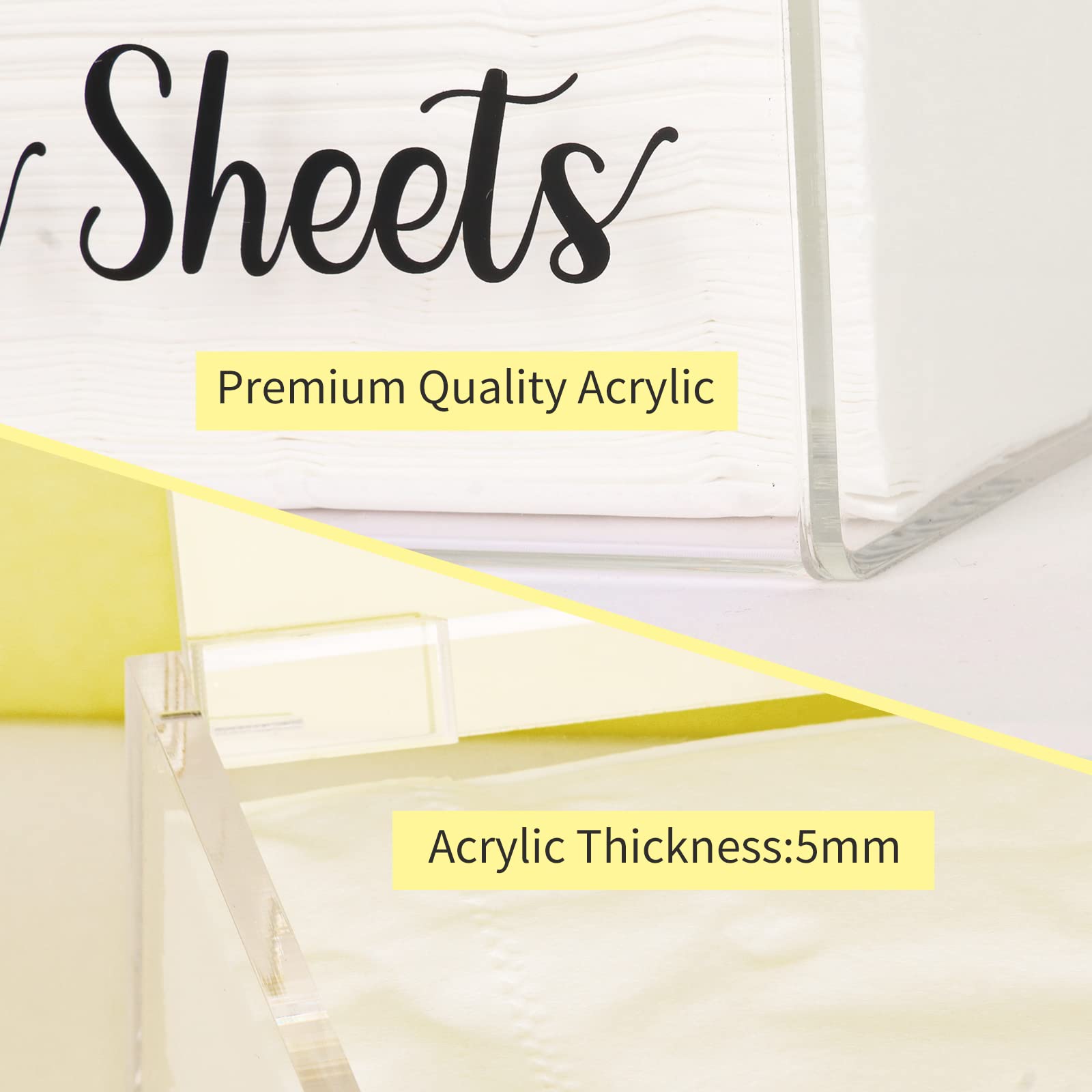 Clear Acrylic Dryer Sheet Dispenser with Hinged Lid - Laundry Sheet Holder & Organizer for Home, Laundry Room Storage - Perfect for Keeping Dryer Sheets Fresh & Organized While Decorating Your Laundry Space