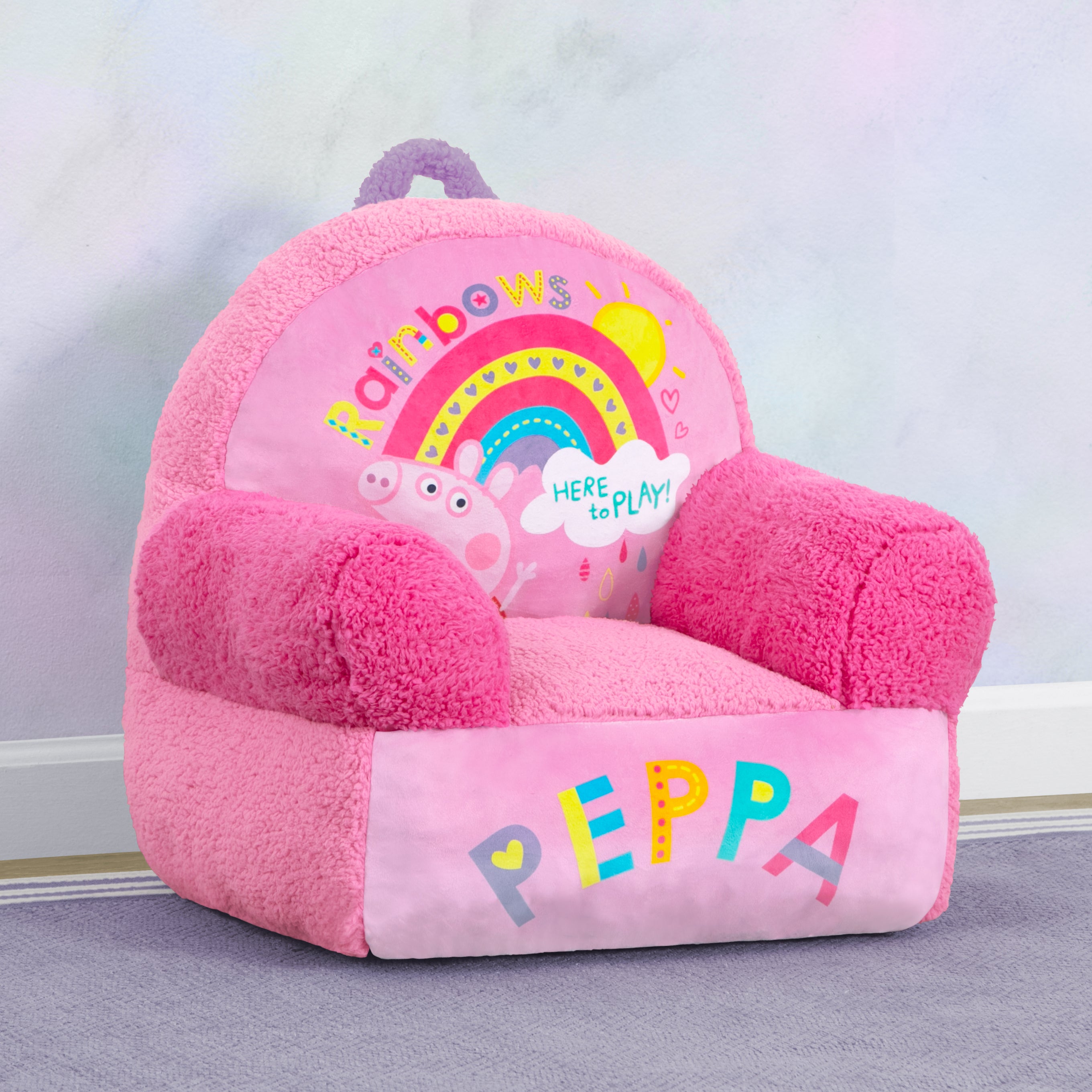 Peppa Pig Cozee Buddy Chair - Soft Plush Kids Chair with Removable Cover, Perfect for Playrooms, Bedrooms & Reading Nooks - Official Licensed Peppa Pig Merchandise
