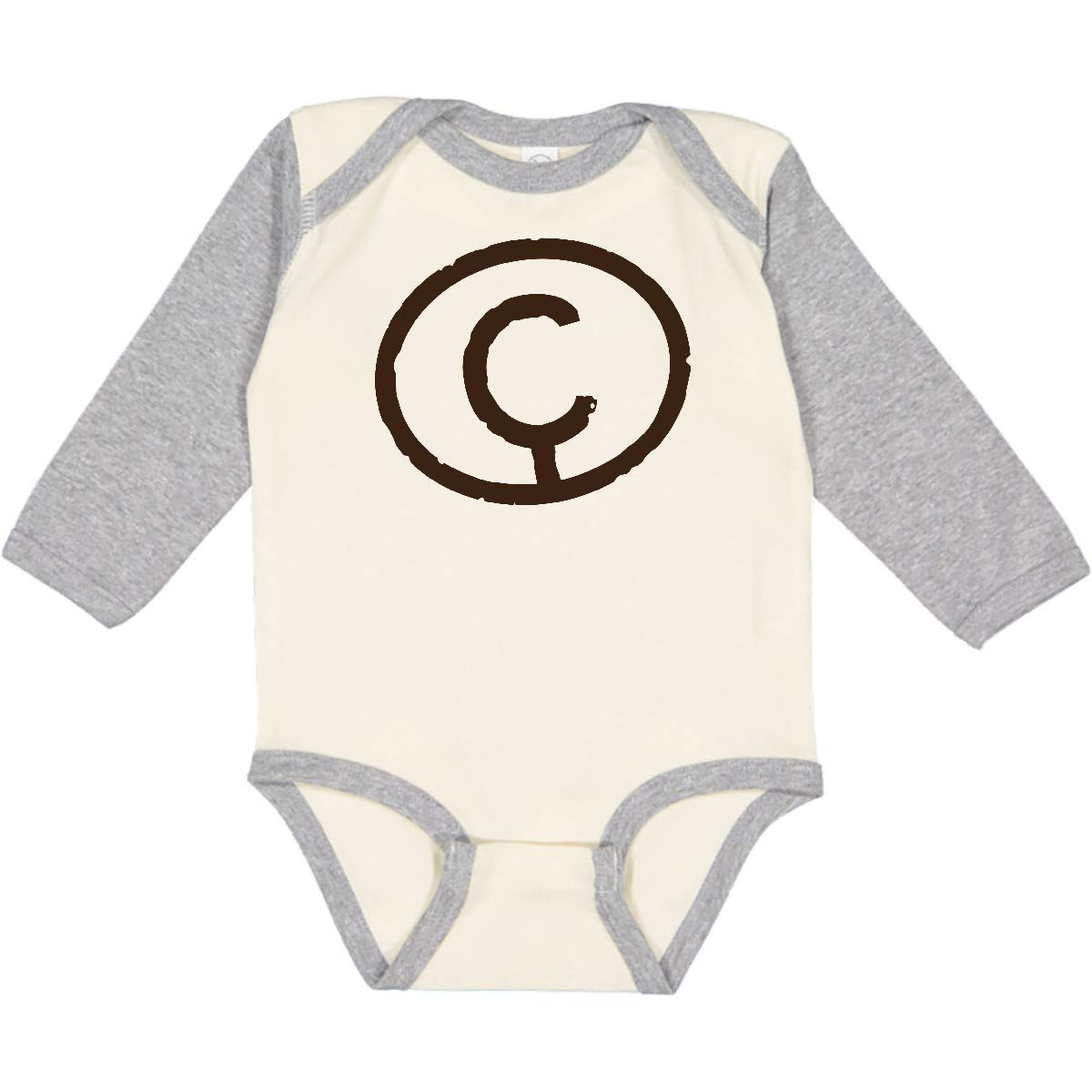 Inktastic Branding Iron Letter C Monogram Long Sleeve Baby Creeper - Soft Cotton Onesie for Newborns & Infants - Perfect for Family Photos, Holidays & Everyday Wear