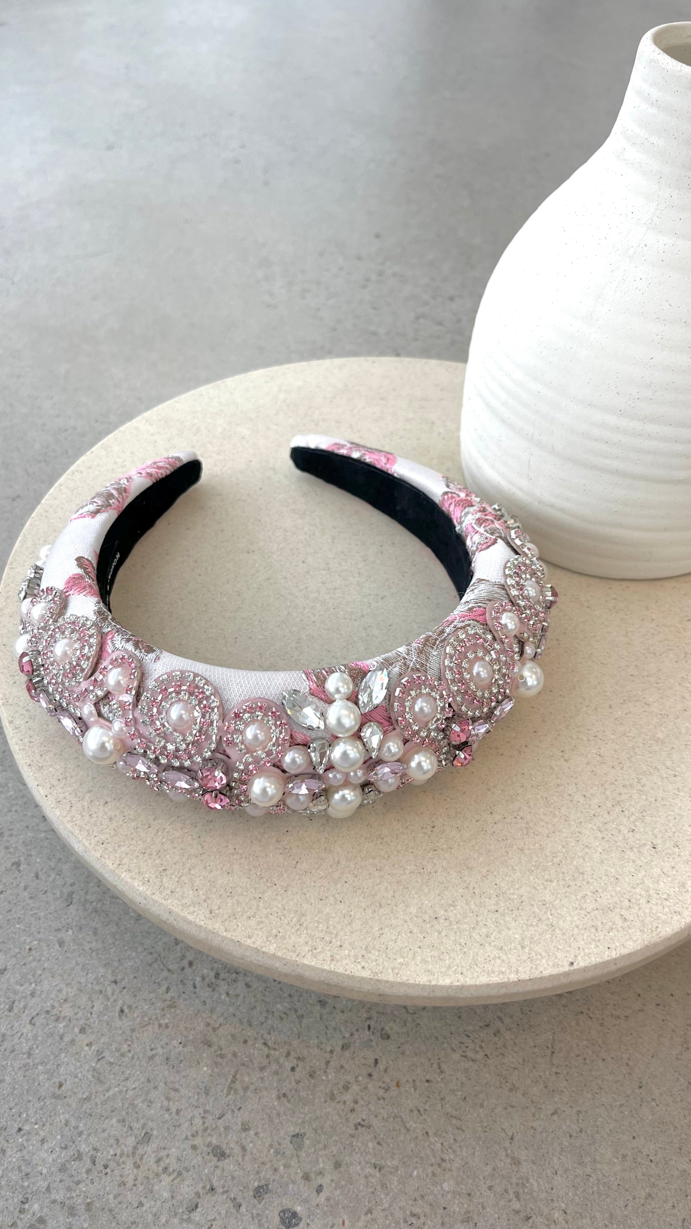 Anna Headband for Women - Soft Stretchy Pink Hair Band for Workouts, Yoga & Everyday Wear