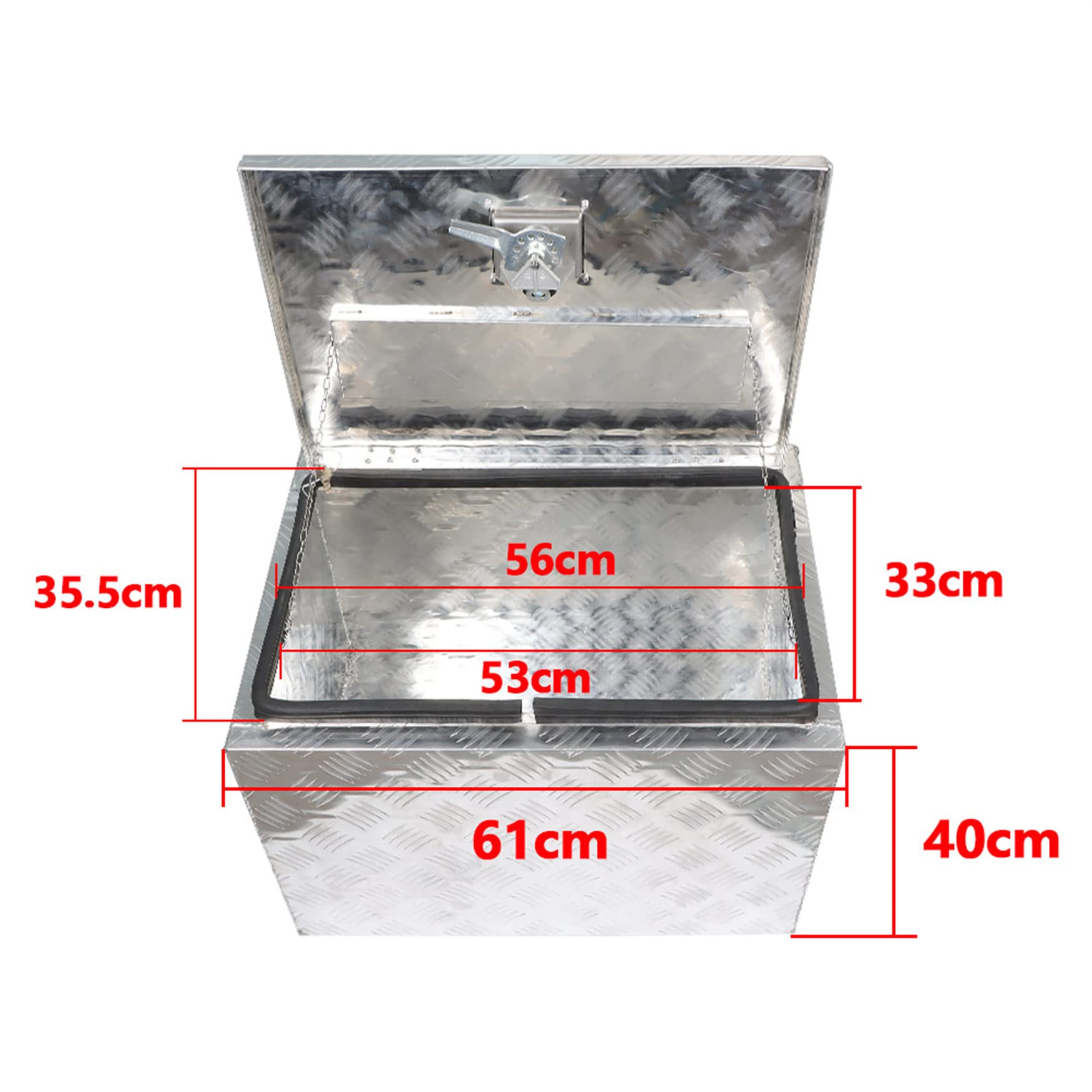 24 Inch Aluminum Tool Box with Stainless Steel Lock - Secure Trailer Storage Organizer with Keys - Perfect for RV, Truck, and Boat Storage