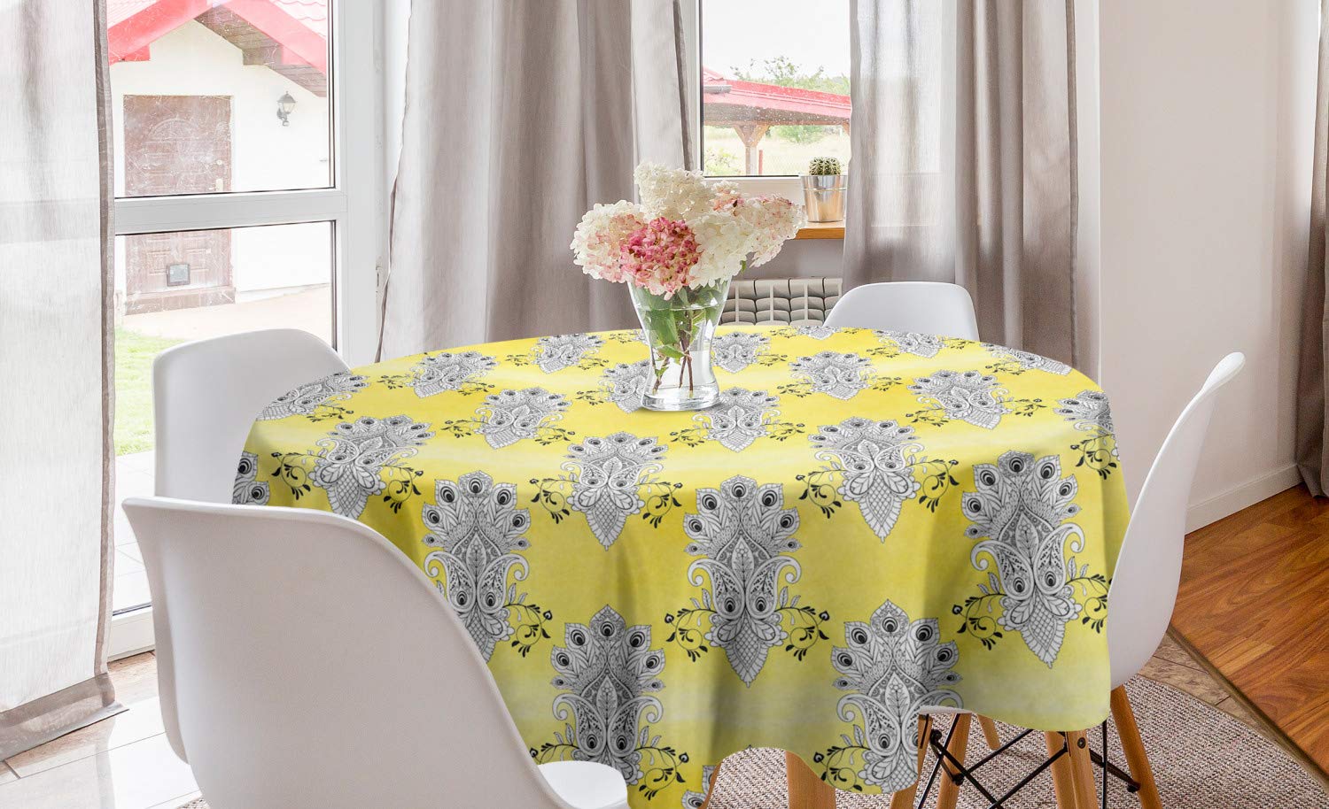 Ambesonne Ethnic Round Tablecloth 60