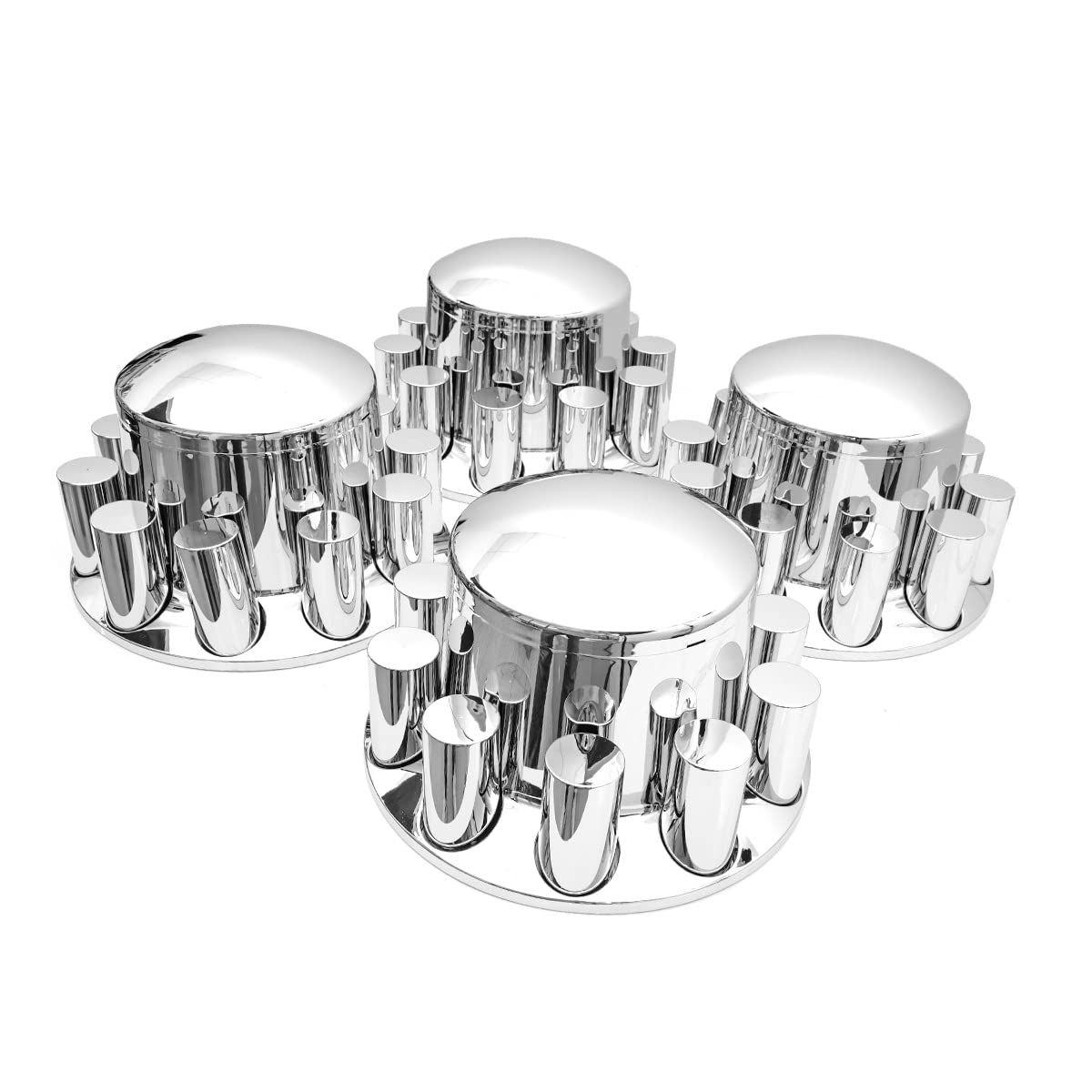 33mm Chrome ABS Plastic Rear Wheel Cover Screw-on Lug Nut Covers - Complete Axle Protection Set (4 Pieces) for Trucks, SUVs & Trailers - Durable & Weather-Resistant Wheel Accessories for Off-Road & Highway Driving