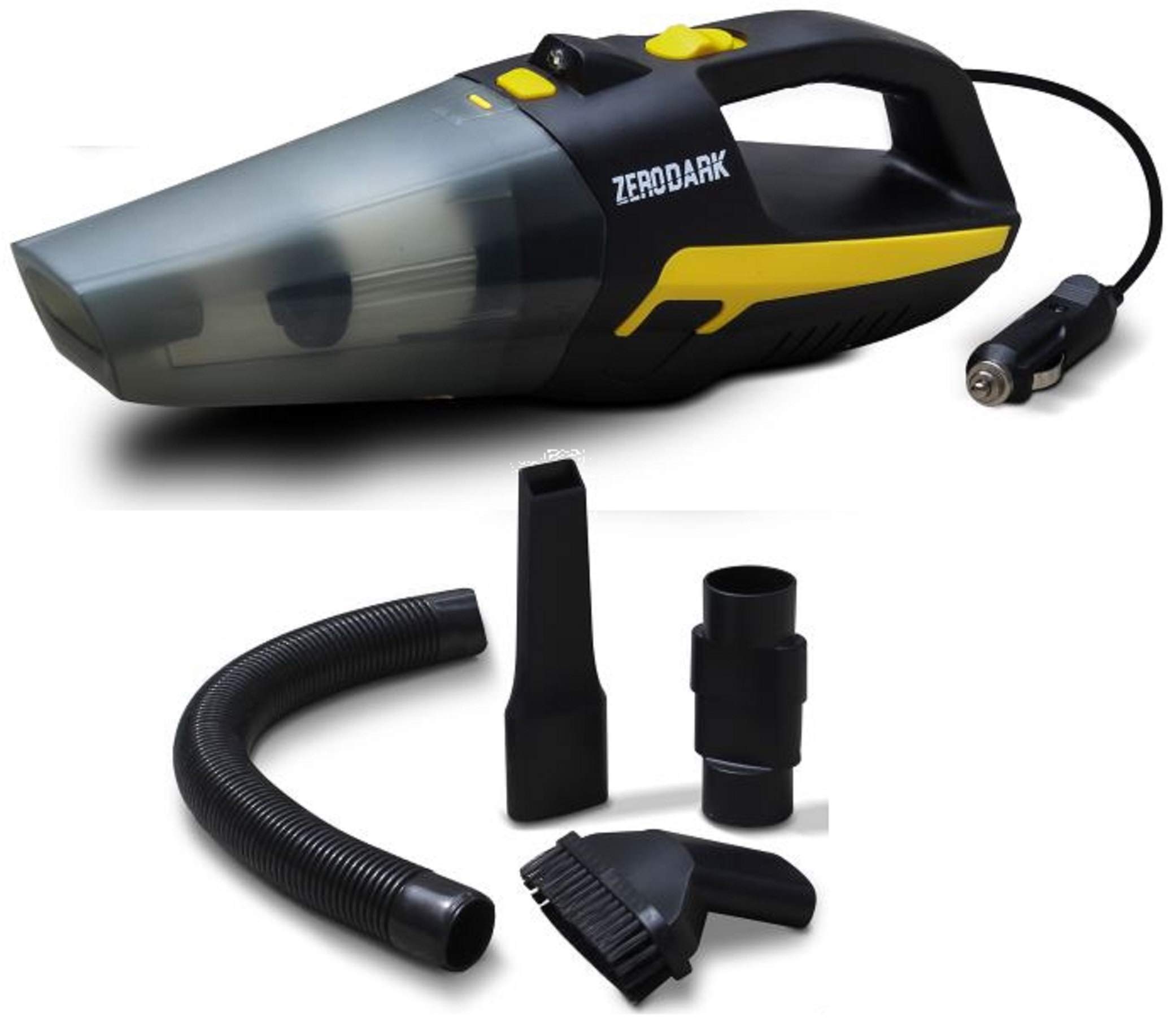 Aduro Sport ZeroDark Portable Car Vacuum Cleaner - High Power 12V Corded Handheld Vacuum for Car Interior Cleaning, Home, Office & Pet Hair - Compact Auto Vacuum with Accessories
