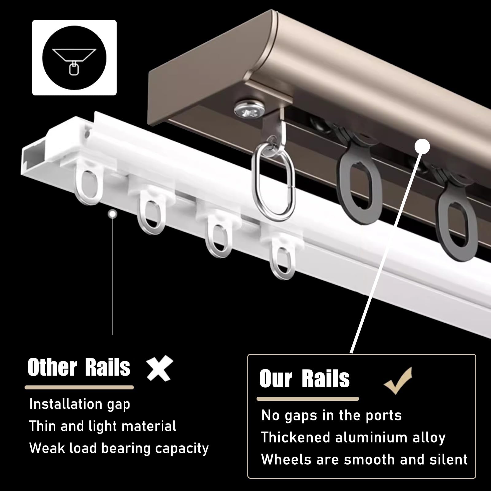 Heavy Duty Aluminum Ceiling Mount Curtain Track System - 28ft/8.5m White Hospital Thin Curtain Rod for Drop Ceiling, Room Divider in Living Room & Bedroom | Durable Home & Office Partition Solution