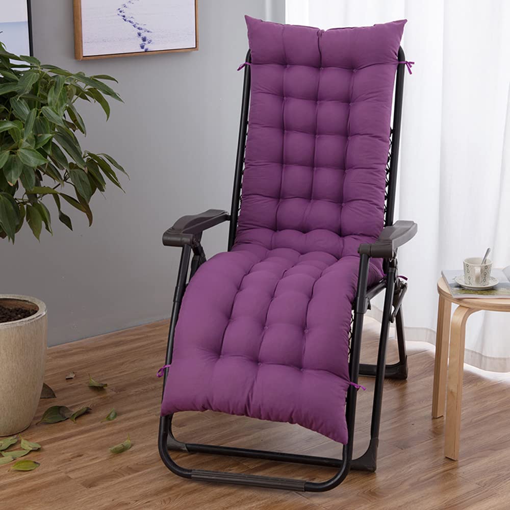 Fuomomo Patio Chaise Lounger Cushion - Thick Padded Seat Cushion for Reclining Chair & Rocking Chair with Ties - Soft & Comfortable 19x47 Inches - Perfect for Outdoor Relaxation by Pool, Garden or Patio