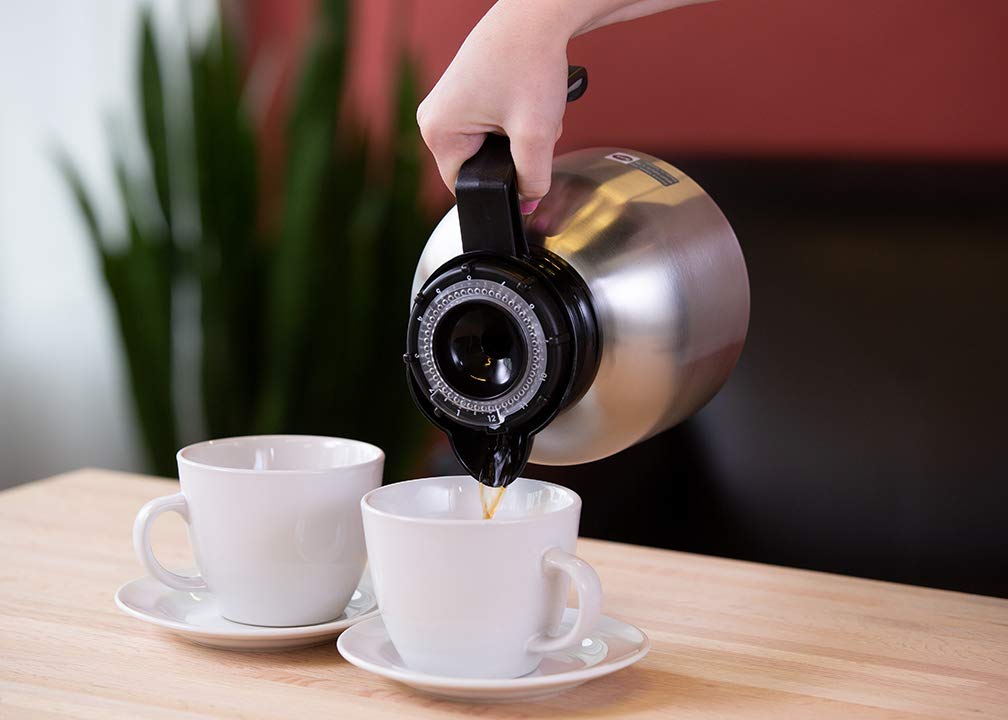 Service Ideas BNP19V4 Brew N' Pour 1.9L Glass Carafe with Built-in Timer - Perfect for Coffee, Tea & Iced Beverage Serving at Home or Office