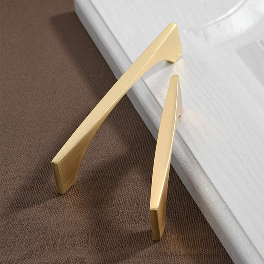 4 Pack Gold Cabinet Drawer Pulls - Brushed Brass Handles for Dresser & Bathroom Cabinets | Vintage Style Hardware for Home Renovation & Furniture Upgrade