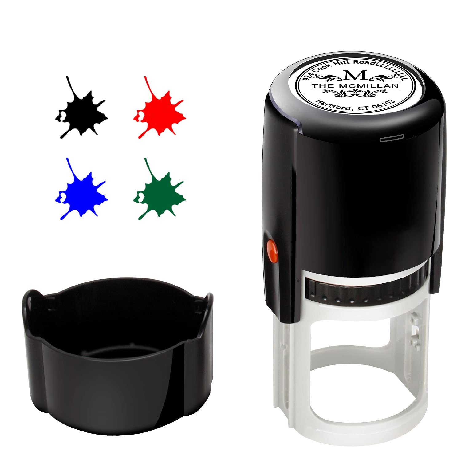 Custom Self-Inking Stamp - Personalized Round Address Stamp (1-5/8