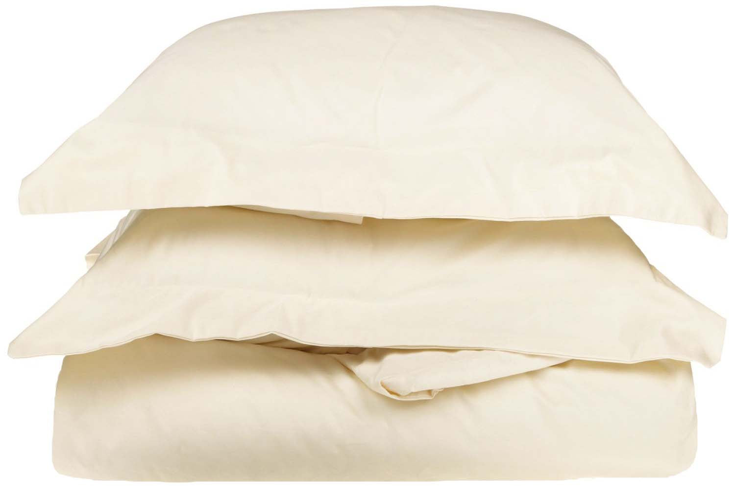 300 Thread Count Solid & Floral Cotton Duvet Cover Set - All Season Soft Bedding for Master Bedroom, Guest Room & Vacation Homes