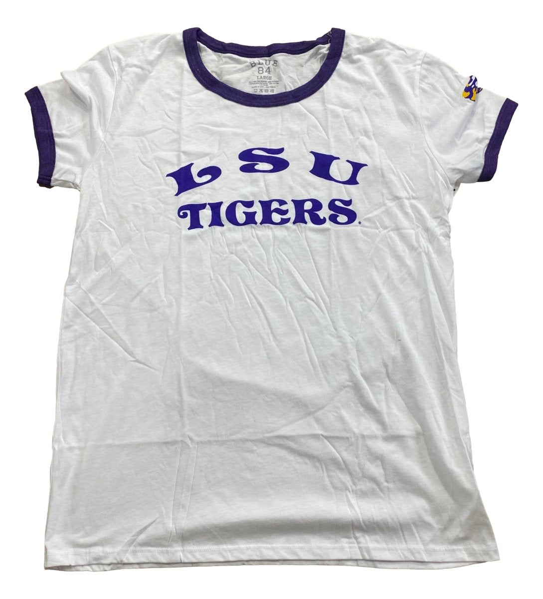 LSU Tigers Women's White Cotton T-Shirt - Comfortable Casual Tee for Game Day, School Spirit & Everyday Wear