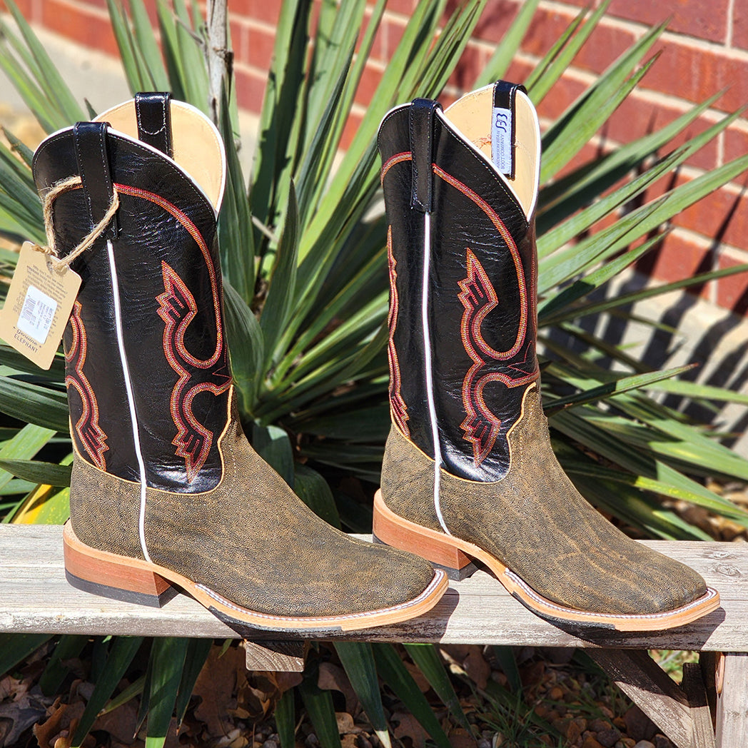 Anderson Bean Men's Safari Elephant Cowboy Boots - Premium Leather Western Boots for Rodeo, Riding & Outdoor Adventures