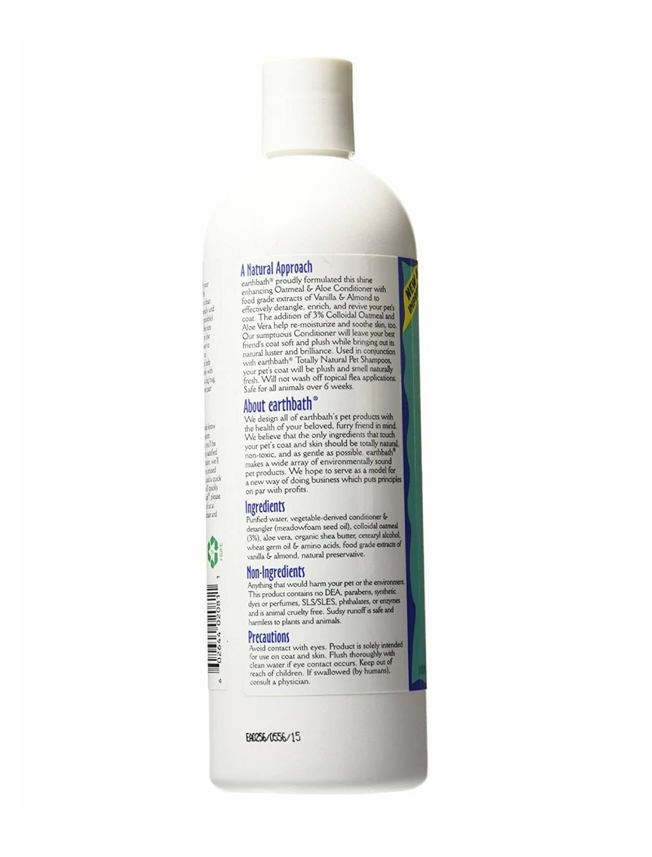 Earthbath Oatmeal & Aloe Pet Conditioner for Dogs & Cats - Soothes Dry, Itchy Skin (16oz/1gal) - Perfect for Bath Time & Post-Grooming Care