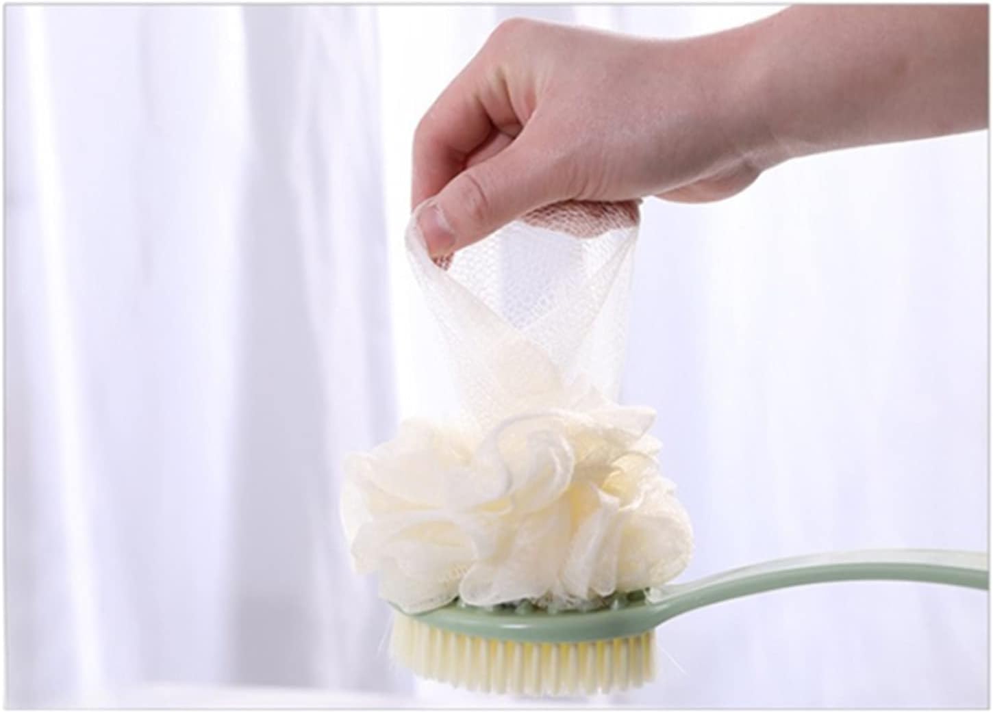 Skyrich Long Handle Shower Brush - Exfoliating Back Scrubber with Soft Bristles for Deep Cleaning | Bath & Body Care Essential for Men & Women | Perfect for Hard-to-Reach Areas & Sensitive Skin