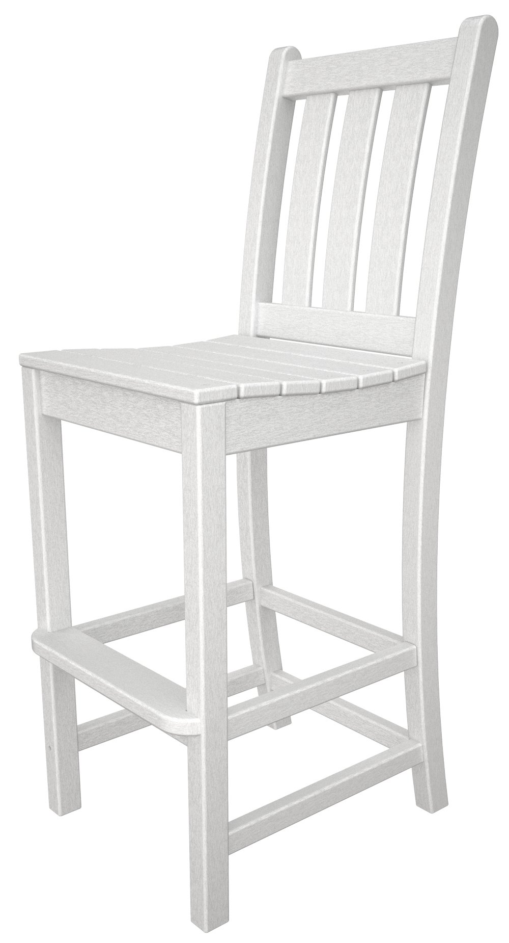 POLYWOOD® White Traditional Garden Bar Chair - Outdoor Patio Furniture for Backyard, Poolside & Garden Dining