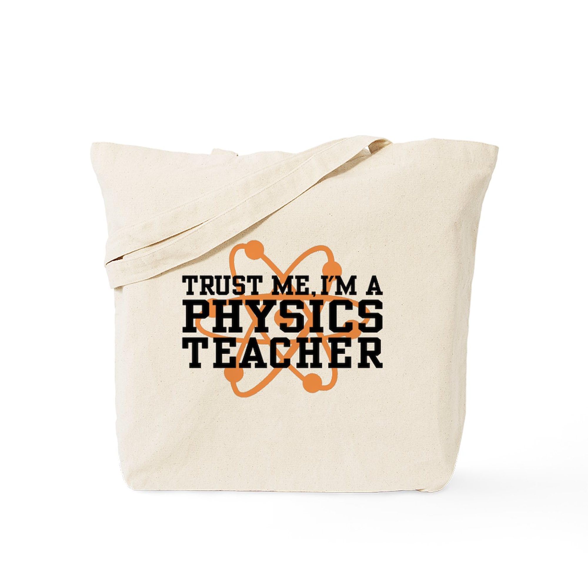Physics Teacher Tote Bag - Natural Canvas Reusable Shopping Bag for School, Work & Groceries | Eco-Friendly Teacher Gift & Everyday Carry