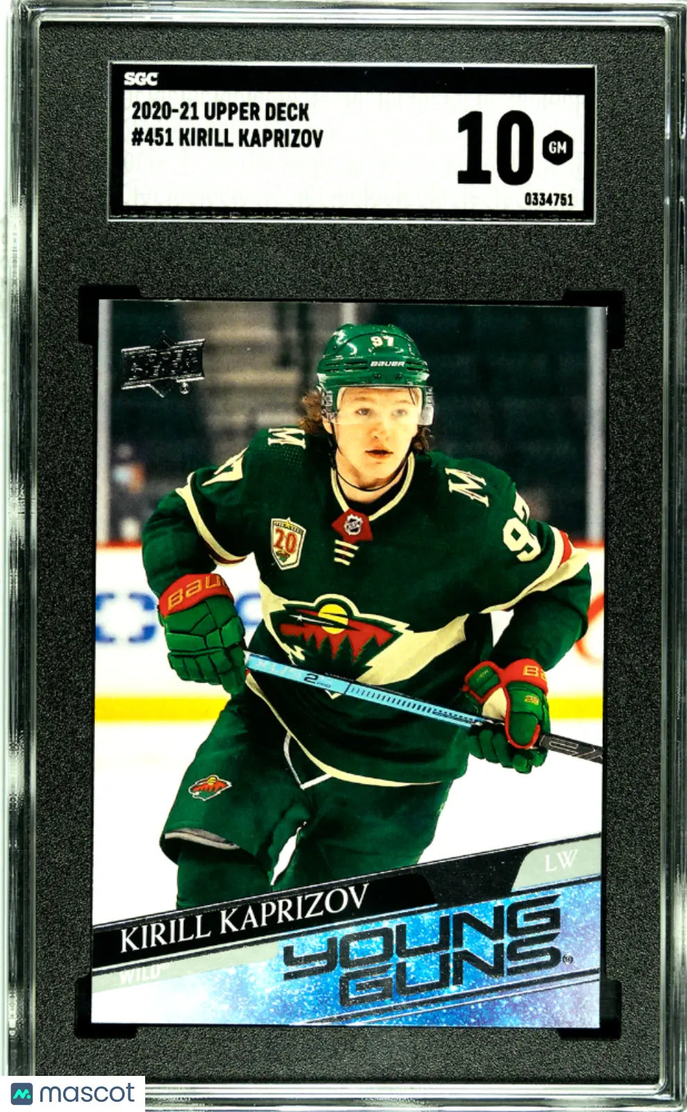 2020-21 Upper Deck Series 2 Hockey Kirill Kaprizov Young Guns Rookie Card #451 SGC 10 Gem Mint - Perfect for NHL Collectors, Hockey Memorabilia Displays & Sports Card Investments