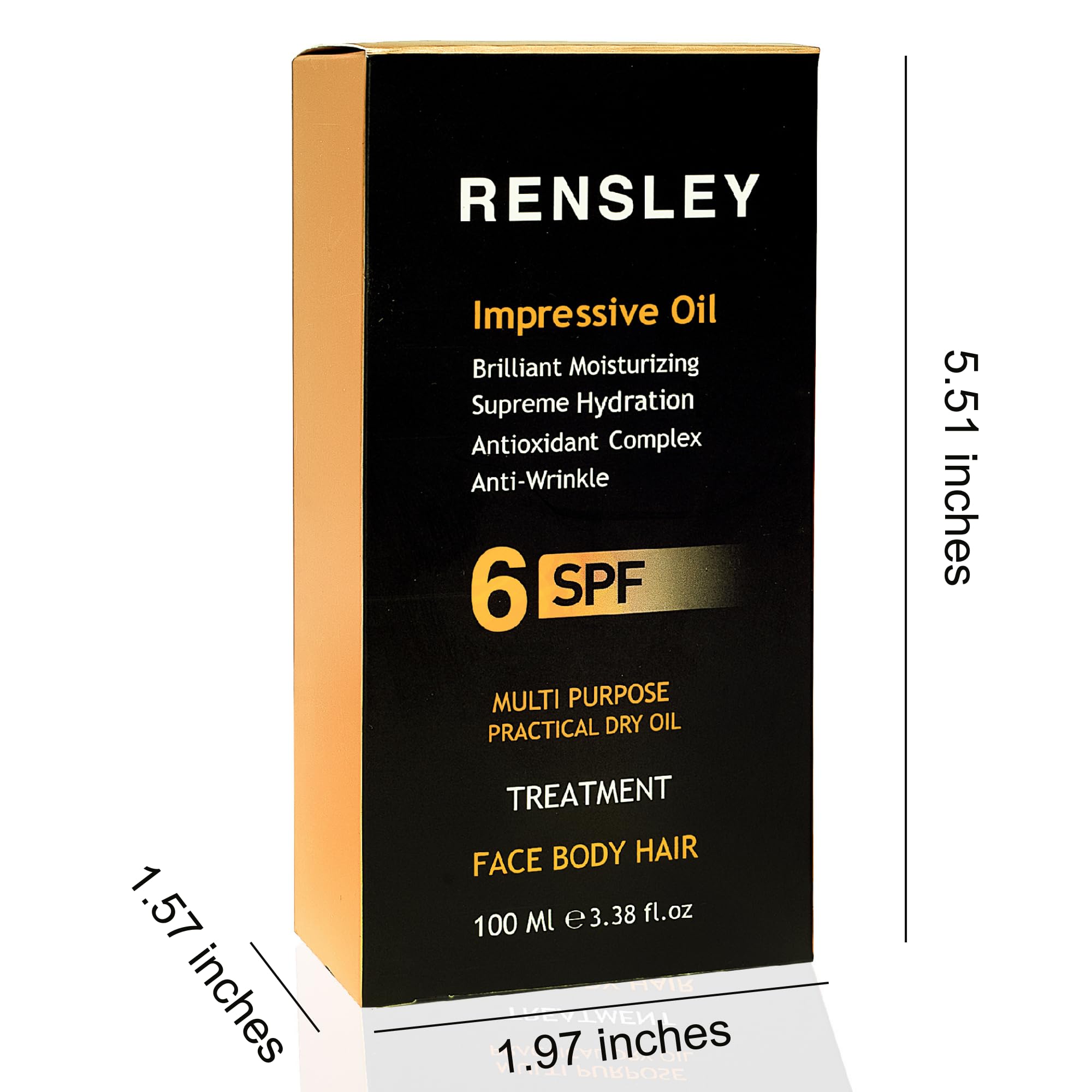RENSLEY Multi-Purpose Skin Care Oil - Anti-Aging Moisturizer for Face, Body & Hair | Cuticle & Stem Cell Treatment | Wrinkle Reduction | 3.38 oz | Perfect for Daily Hydration & Nighttime Skin Repair