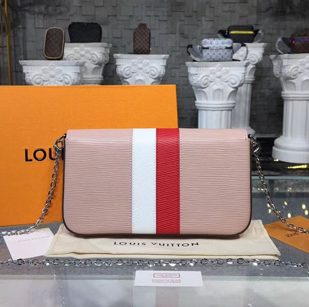 LV Pochette Felicie Epi Leather Crossbody Bag in Rose Ballerine - Perfect for Date Night, Parties & Everyday Elegance