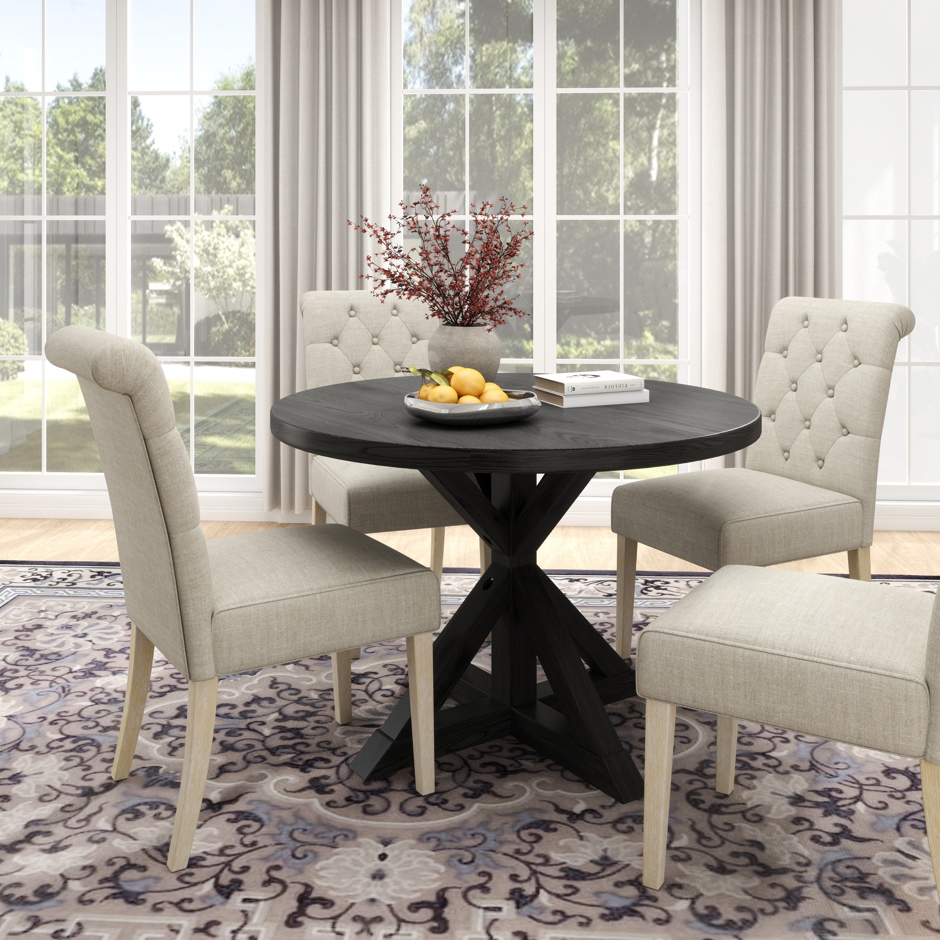 Roundhill Furniture Banff 5-Piece Dining Set - 42