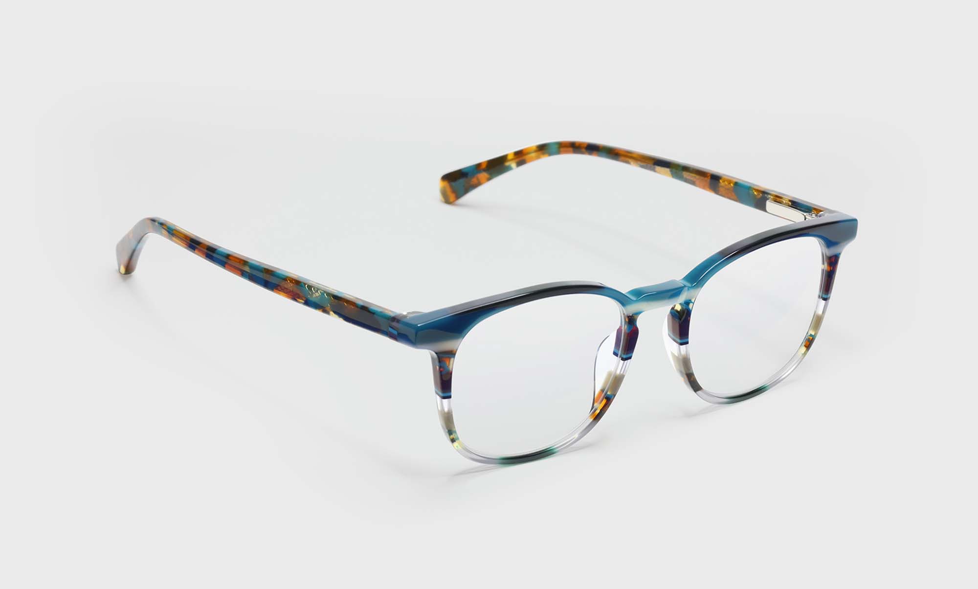 Boardroom Color 59 Teal Multi Stripe Front & Teal Tortoise Temples Eyeglasses - Stylish Reading Glasses for Office Professionals & Business Meetings