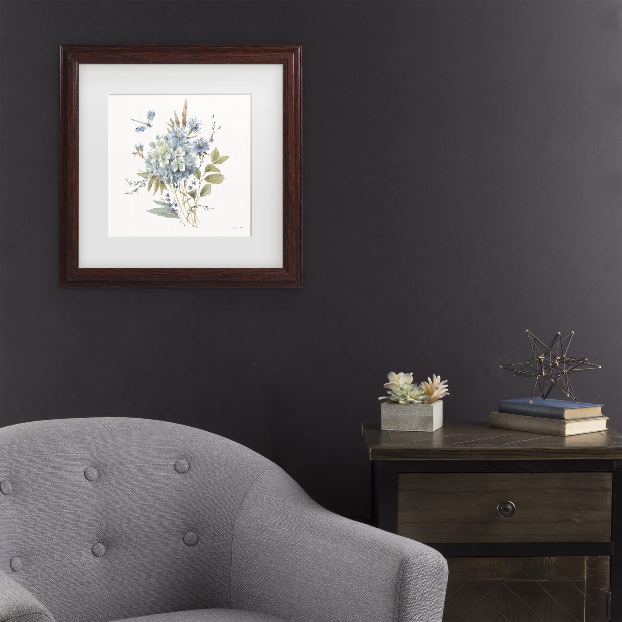 Bohemian Blue 04 on White Canvas Wall Art by Lisa Audit - Handmade Bohemian Home Decor for Living Room, Bedroom & Office