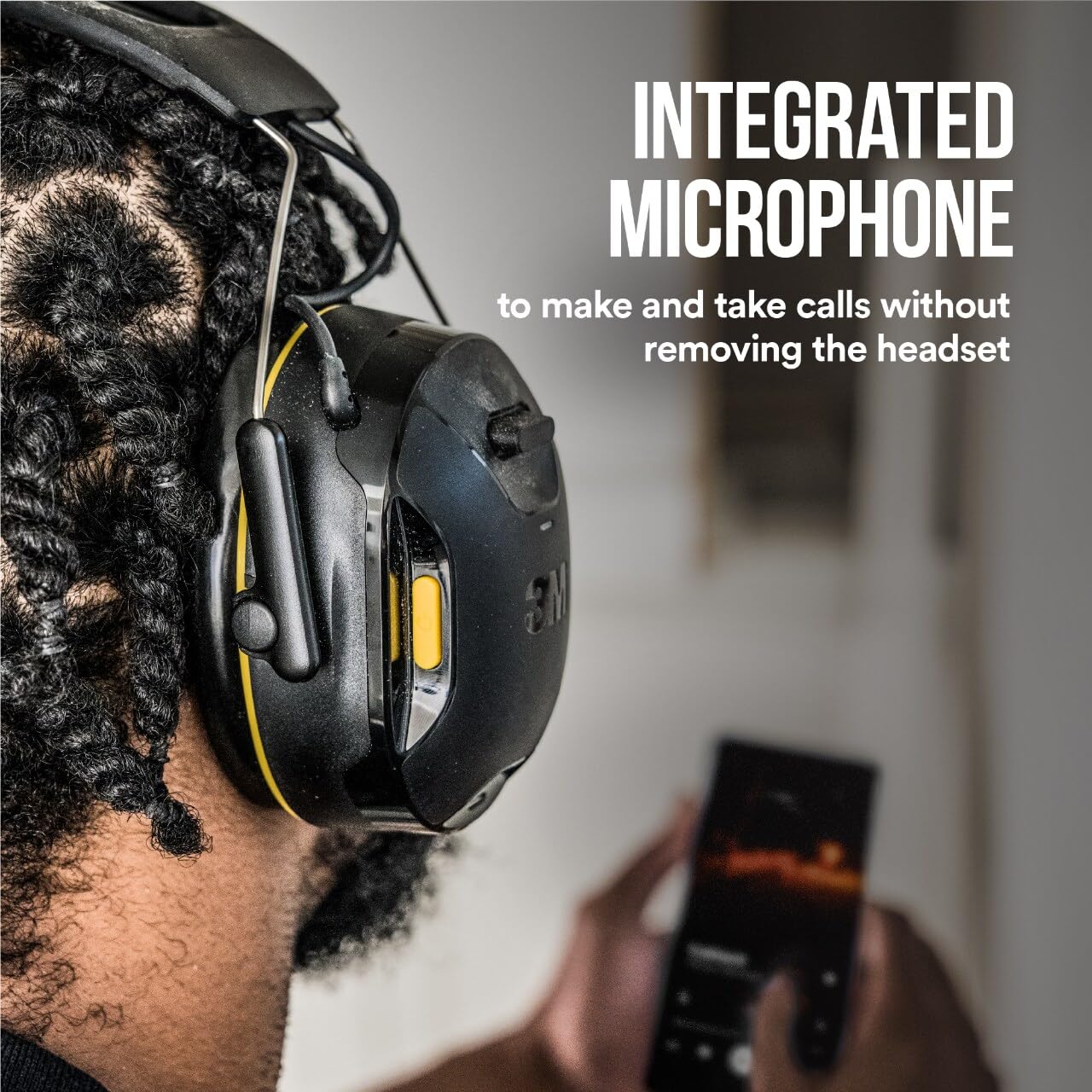3M WorkTunes Connect Wireless Hearing Protector with Bluetooth Technology - 26 dB NRR Noise Cancelling Headphones for Construction, Woodworking & Lawn Mowing | OSHA Compliant Hearing Protection for Work Safety