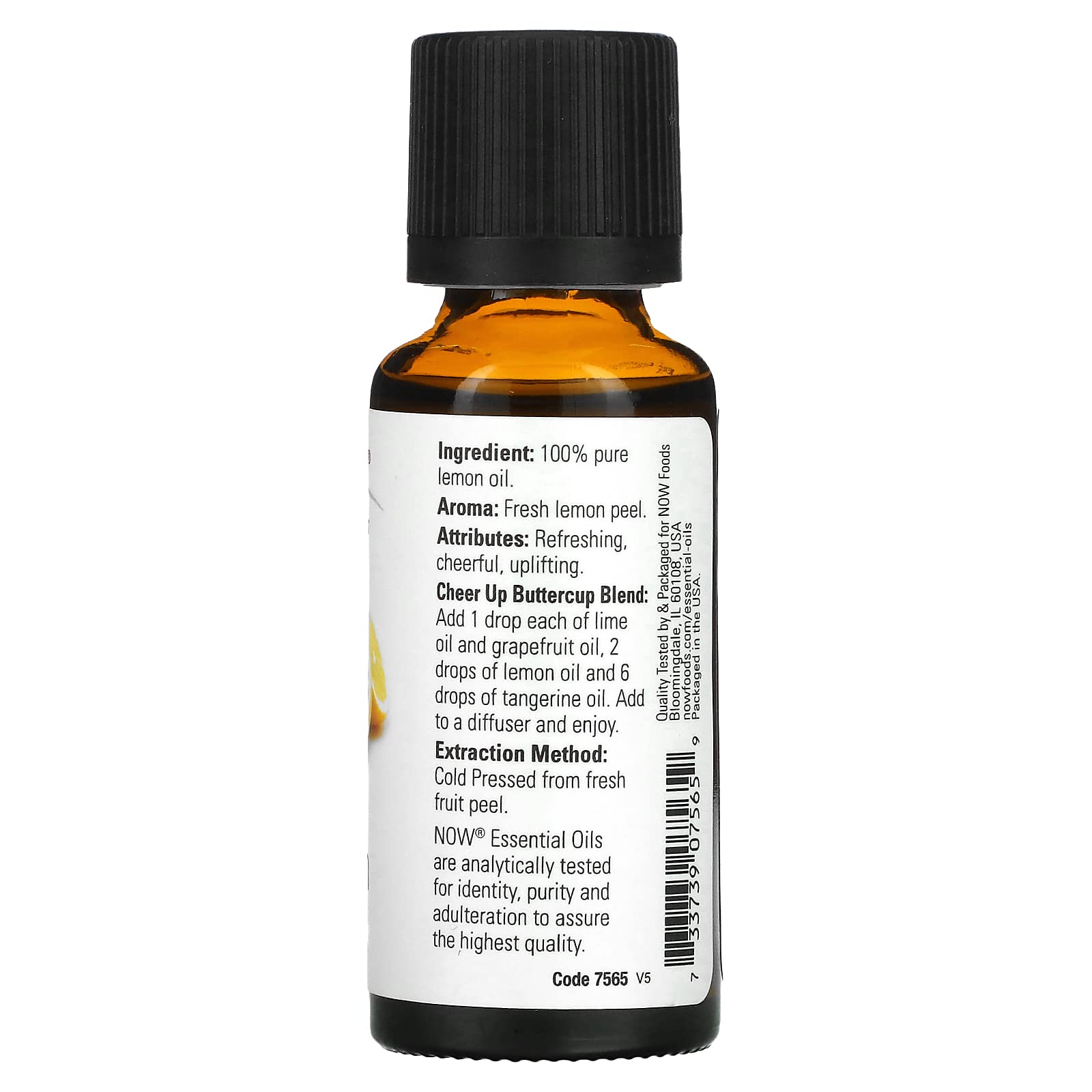 Now Foods 100% Pure Lemon Essential Oil, 1 fl oz (30ml) - USDA Organic, Cold Pressed for Aromatherapy, DIY Skincare & Natural Cleaning