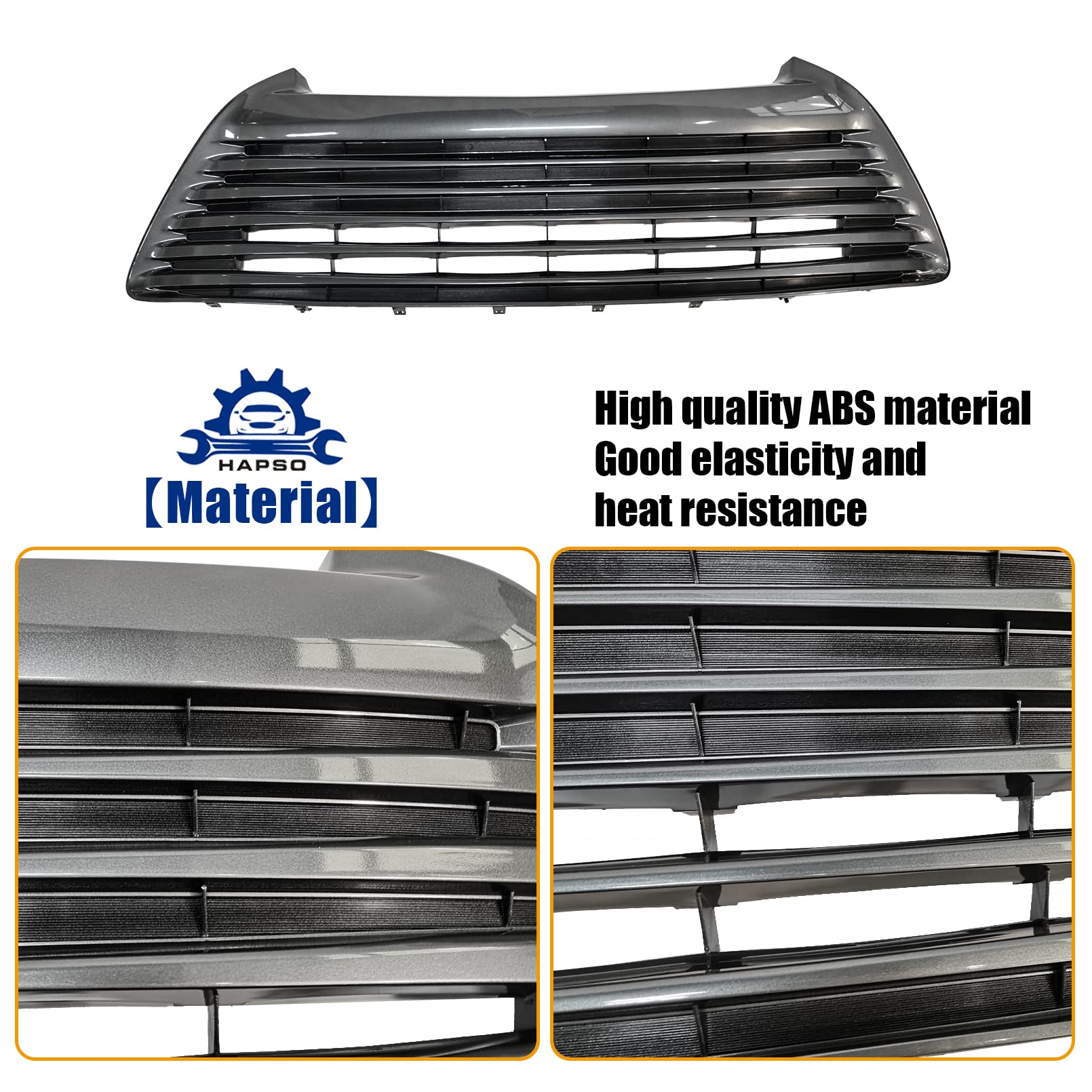Pearl Grey Front Bumper Lower Grille Replacement for 2015-2017 Toyota Camry LE/XLE Models | ABS Plastic TO1036158 & 5311206260 | Perfect for Car Restoration & Custom Upgrades