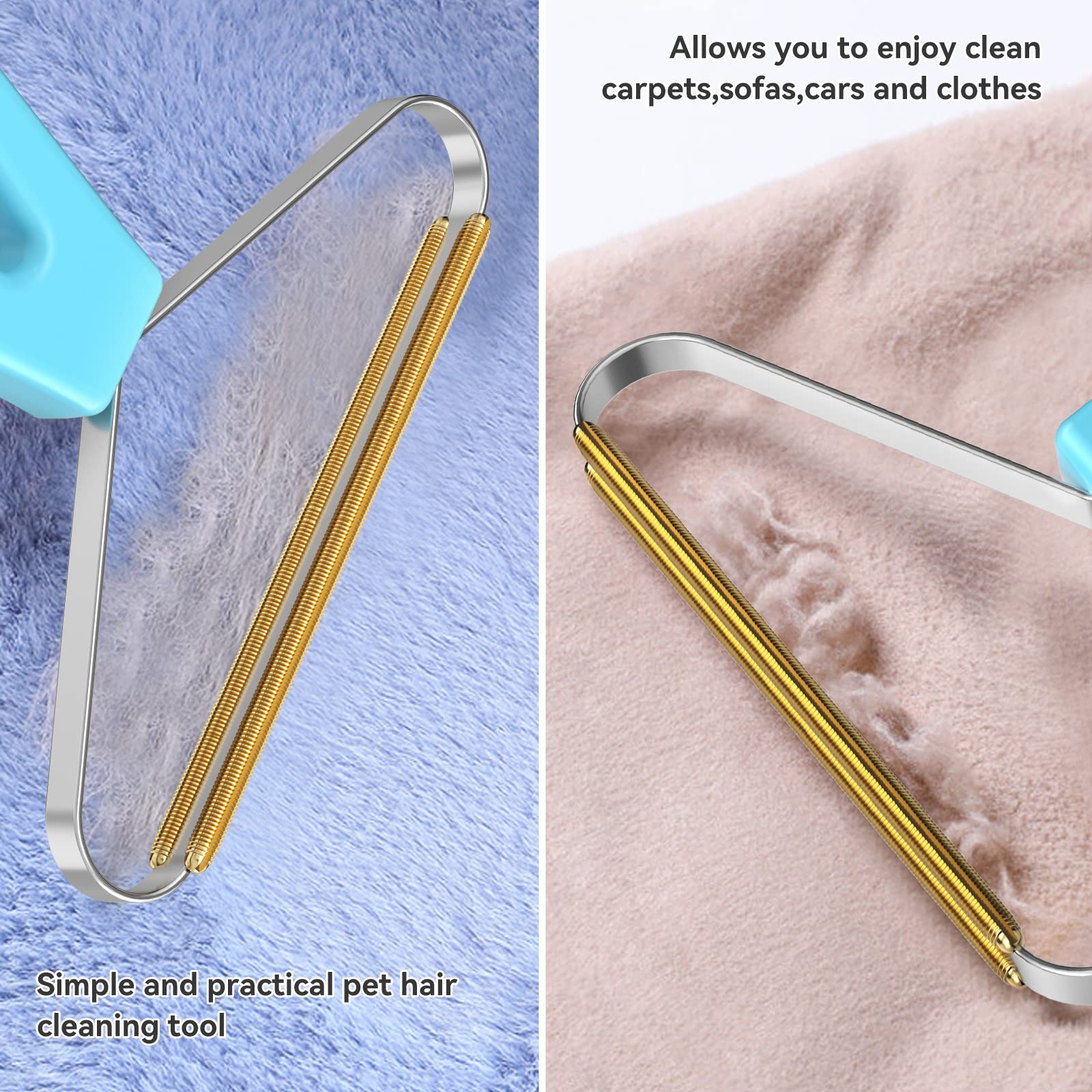 Pet Hair Remover & Lint Brush for Carpets, Furniture - Blue