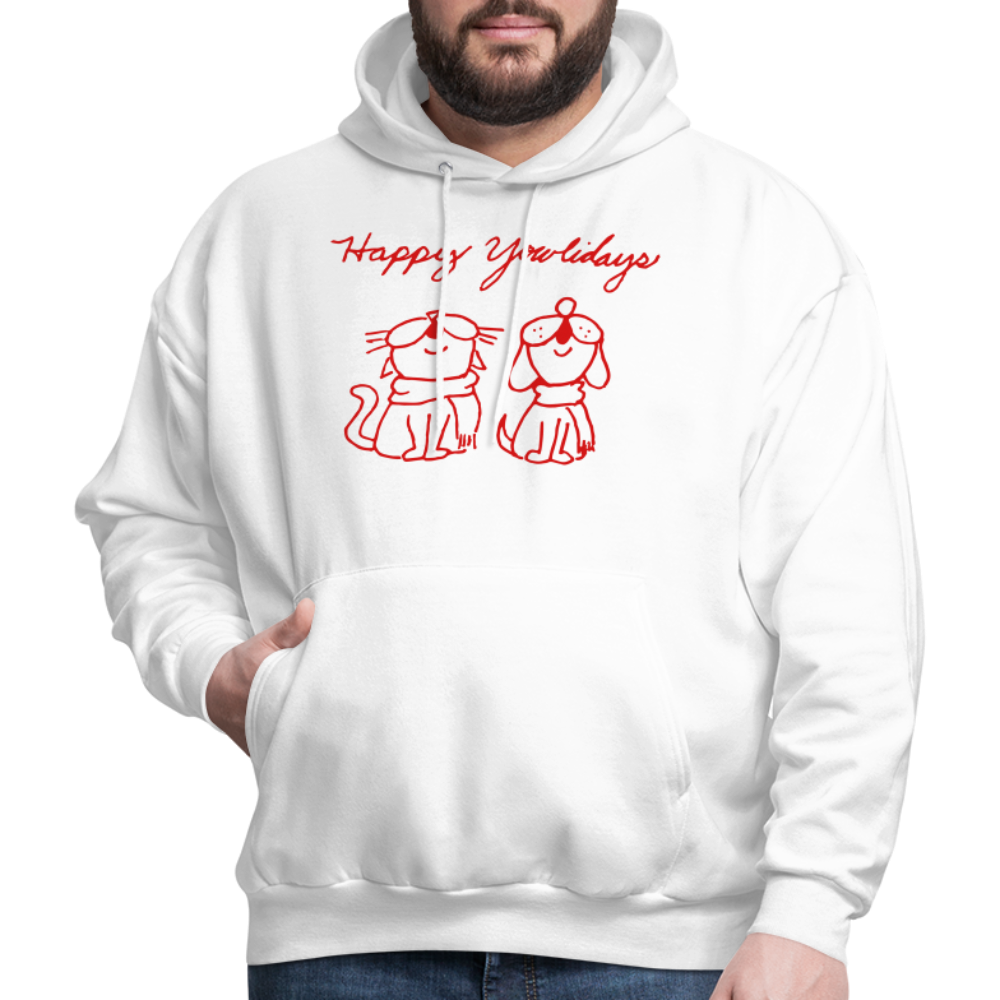 Happy Yowlidays Classic Hoodie - Cozy Christmas Pullover Sweatshirt for Holiday Gifts & Winter Outfits | Perfect for Family Gatherings, Festive Parties & Casual Wear