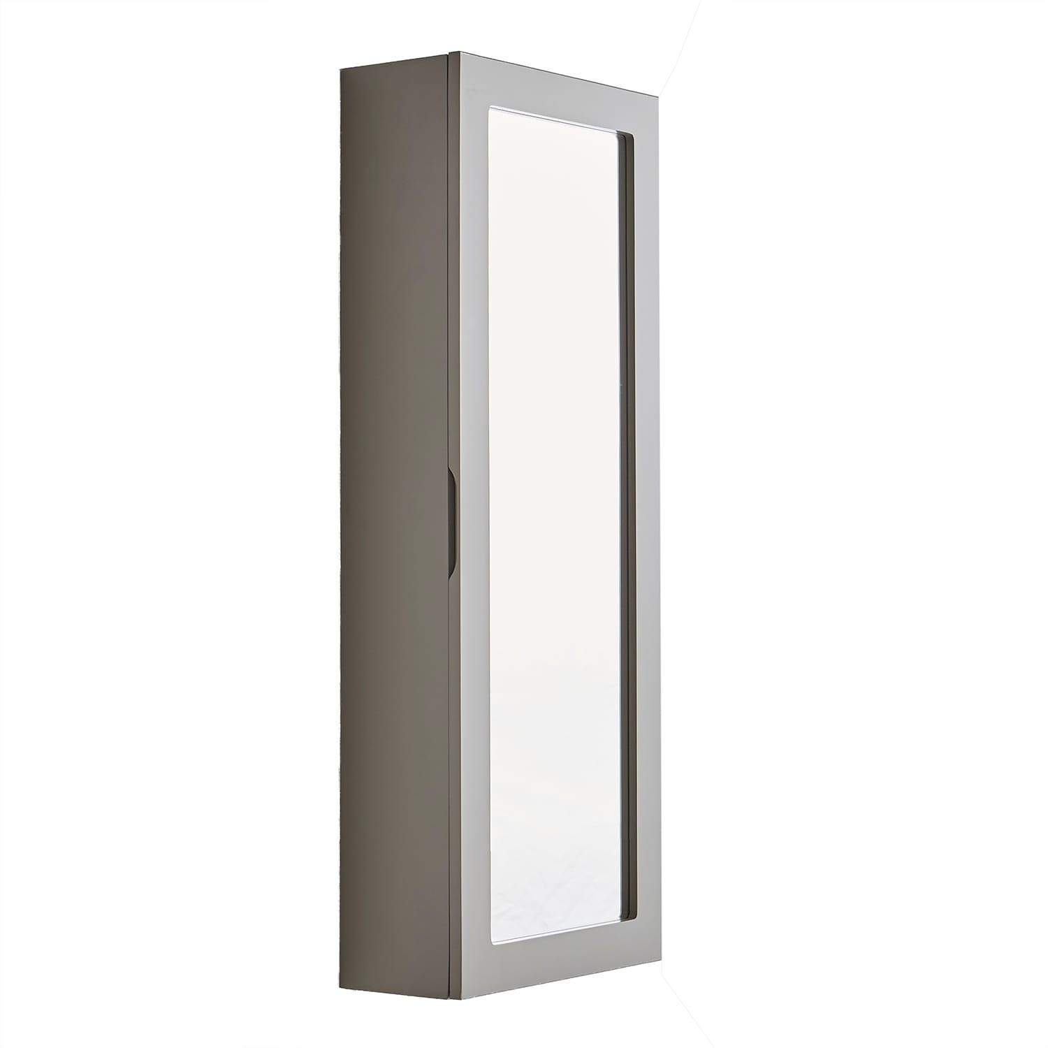 Wall-Mounted Ironing Board with Storage | Space Saving Folding Design | Gray, White & Wood Finish | Perfect for Small Apartments, Laundry Rooms & Closets