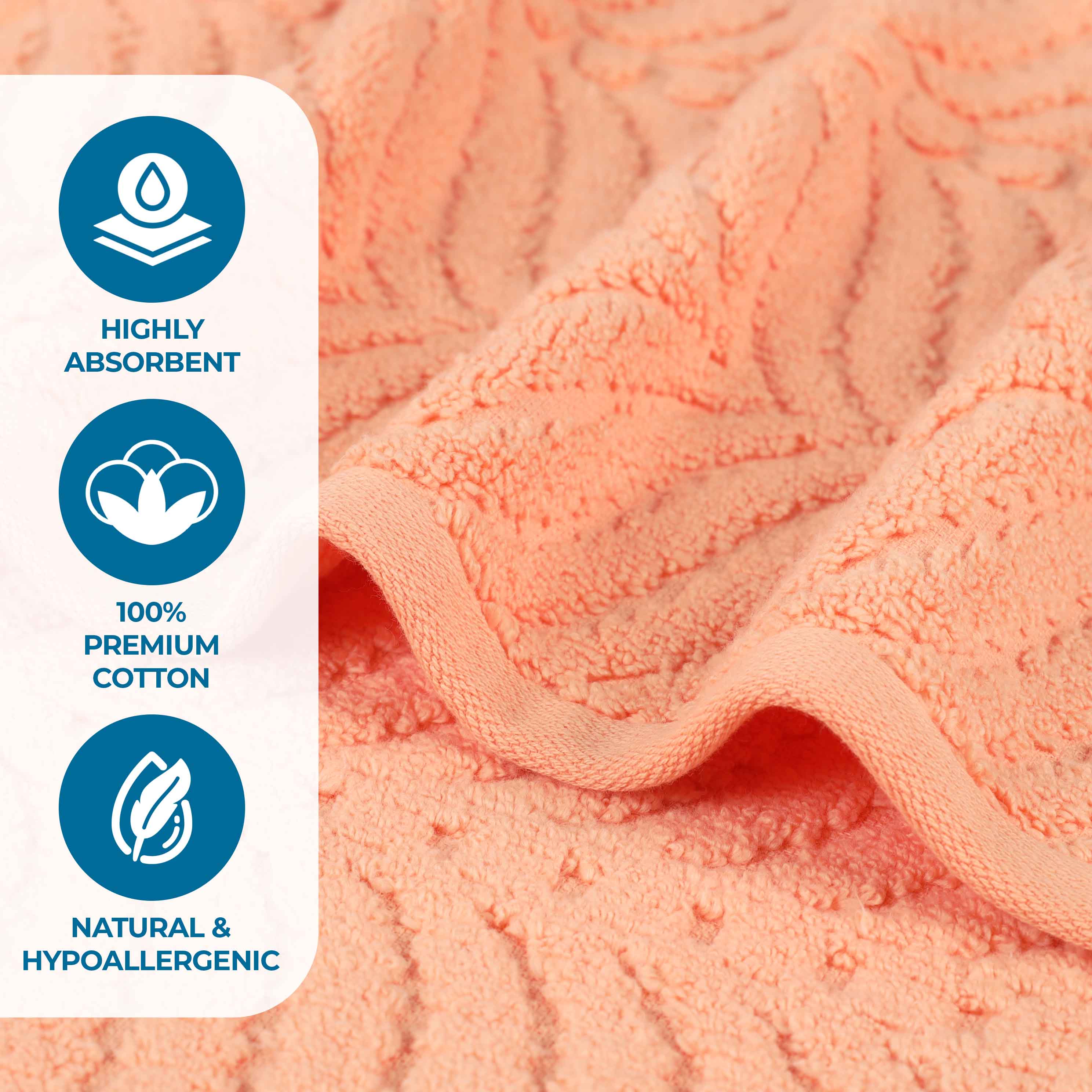 Premium Zero Twist Cotton Bath Towel Set of 2 - Ultra Soft Solid & Jacquard Chevron Design for Luxury Bathroom & Spa Experience