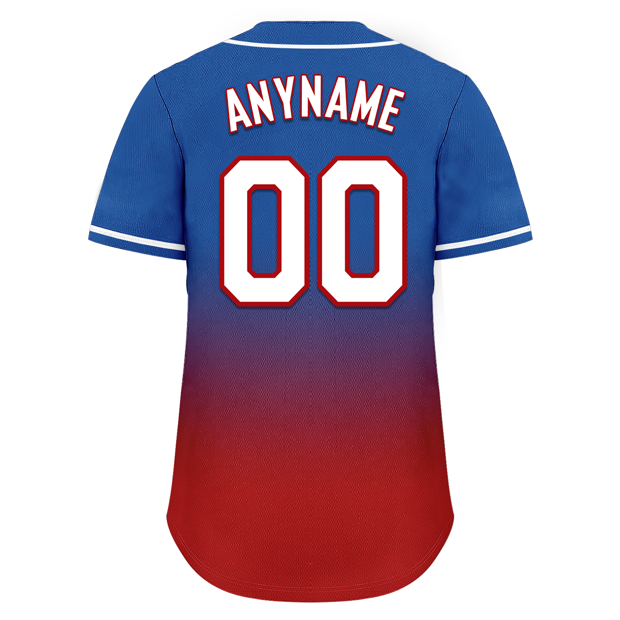 Custom Blue Red Fade Personalized Authentic Baseball Jersey - High Quality Embroidered Sports Uniform for Men & Women | Perfect for Baseball Games, Team Uniforms, Fan Gear and Sports Enthusiasts