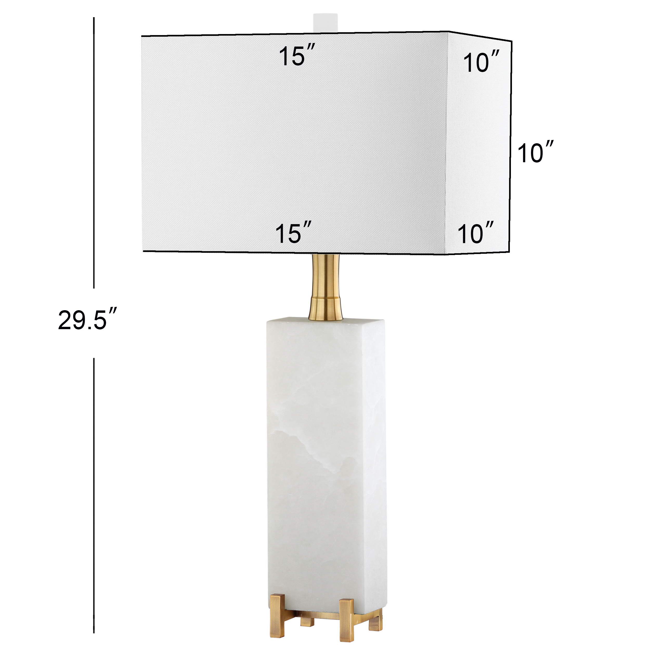 Safavieh Sloane 30-inch Alabaster White & Brass Gold Table Lamp with LED Bulb - Elegant Lighting for Bedroom, Living Room, Home Office & Nightstand (Perfect for Reading, Working & Ambient Decor)