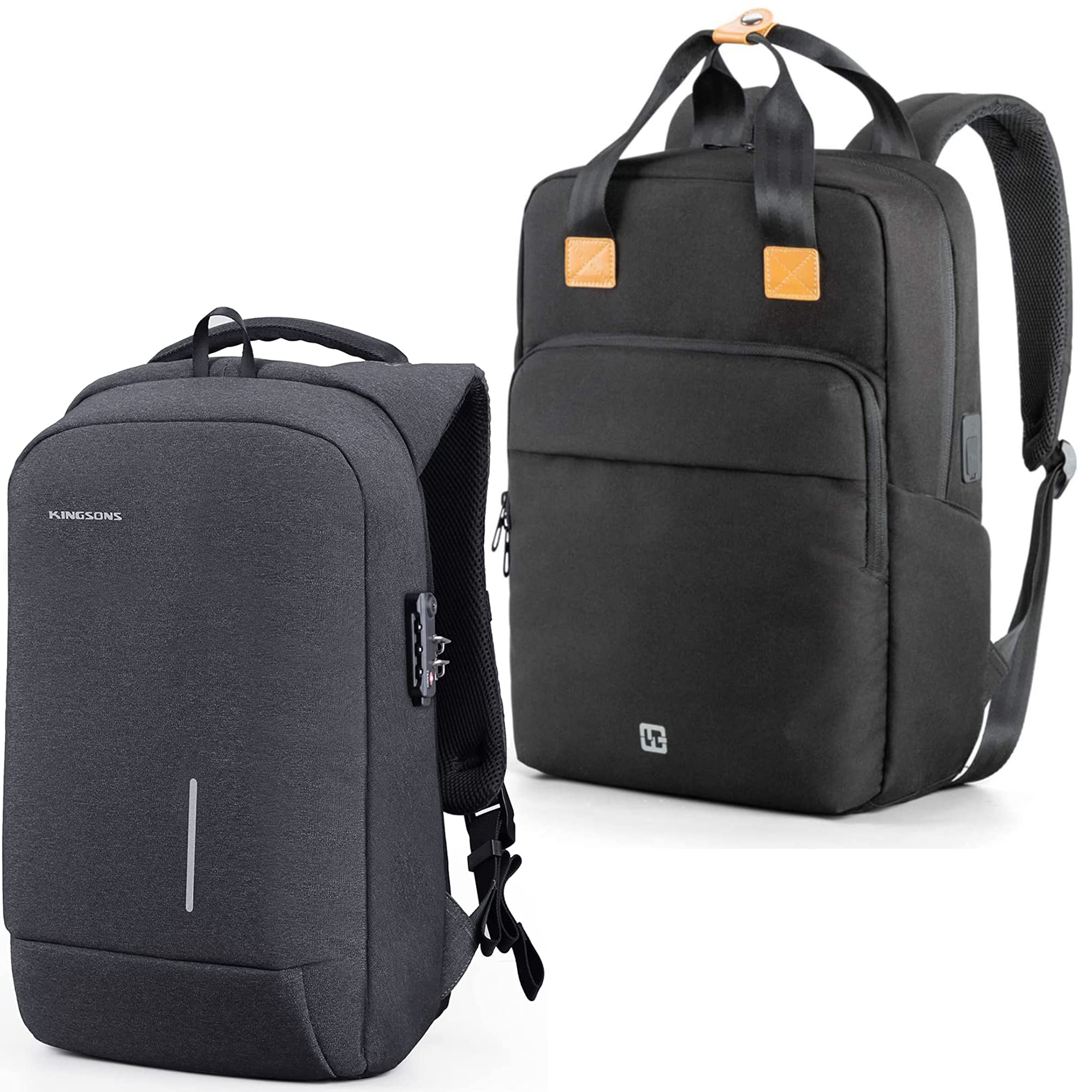 Slim Laptop Backpack for Business Travel with USB Charging Port - Water-Resistant Computer Bag for Men & Women - Perfect for Office, Commuting, and College Students