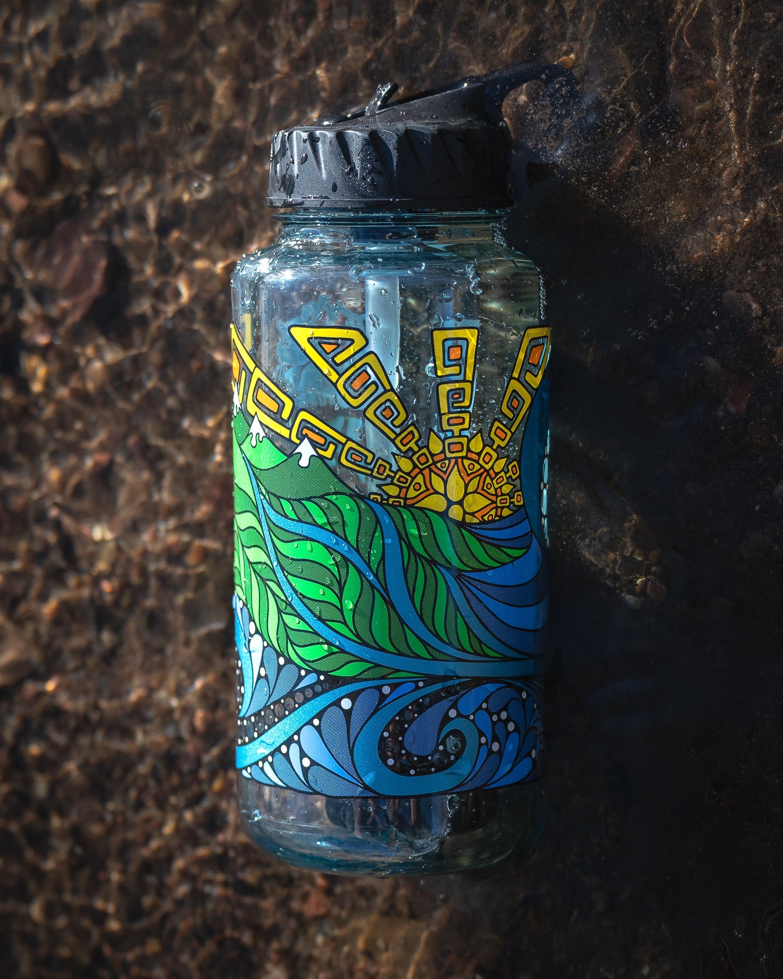 Nalgene OG Inland Ocean Coalition Water Bottle | 32oz & 48oz BPA-Free Tritan Plastic | Reusable for Hiking, Camping, Gym & Outdoor Activities