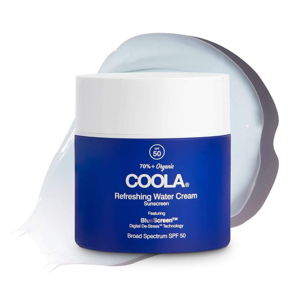COOLA Organic Face Sunscreen SPF 50 - Refreshing Water Cream for Daily Hydration & UV Protection | Perfect for Outdoor Activities, Beach Days & Summer Skincare