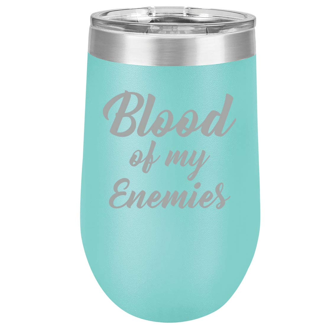 16 oz Double Wall Vacuum Insulated Stainless Steel Stemless Wine Tumbler - Leakproof Travel Mug for Coffee, Tea & Cocktails - Perfect for Camping, Office & Commuting (Teal)