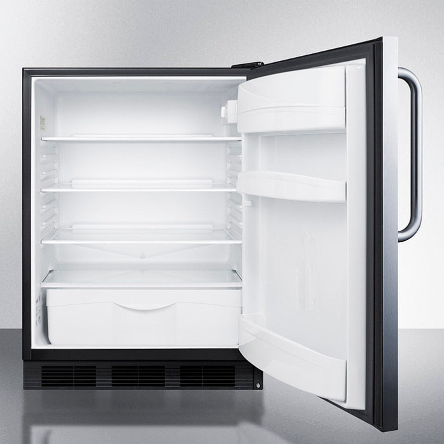 Accucold 24 Inch Wide Built-In All Refrigerator with Towel Bar Handle - FF6BKBISSTB | Energy Efficient Stainless Steel Appliance for Modern Kitchens & Home Bars