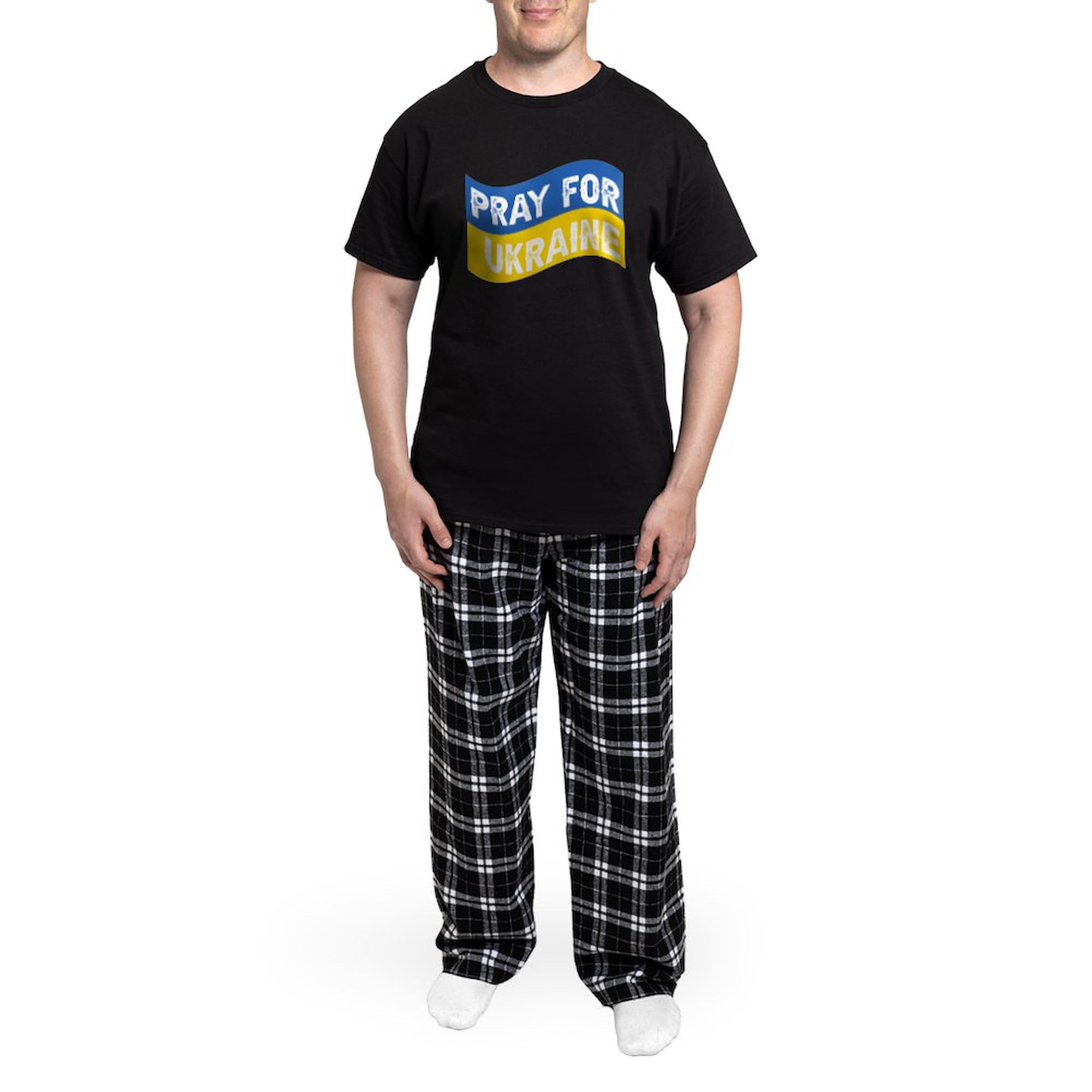 Pray For Ukraine Pajamas for Men - Soft & Comfortable Sleepwear PJ Set - Perfect for Bedtime, Lounging & Showing Support